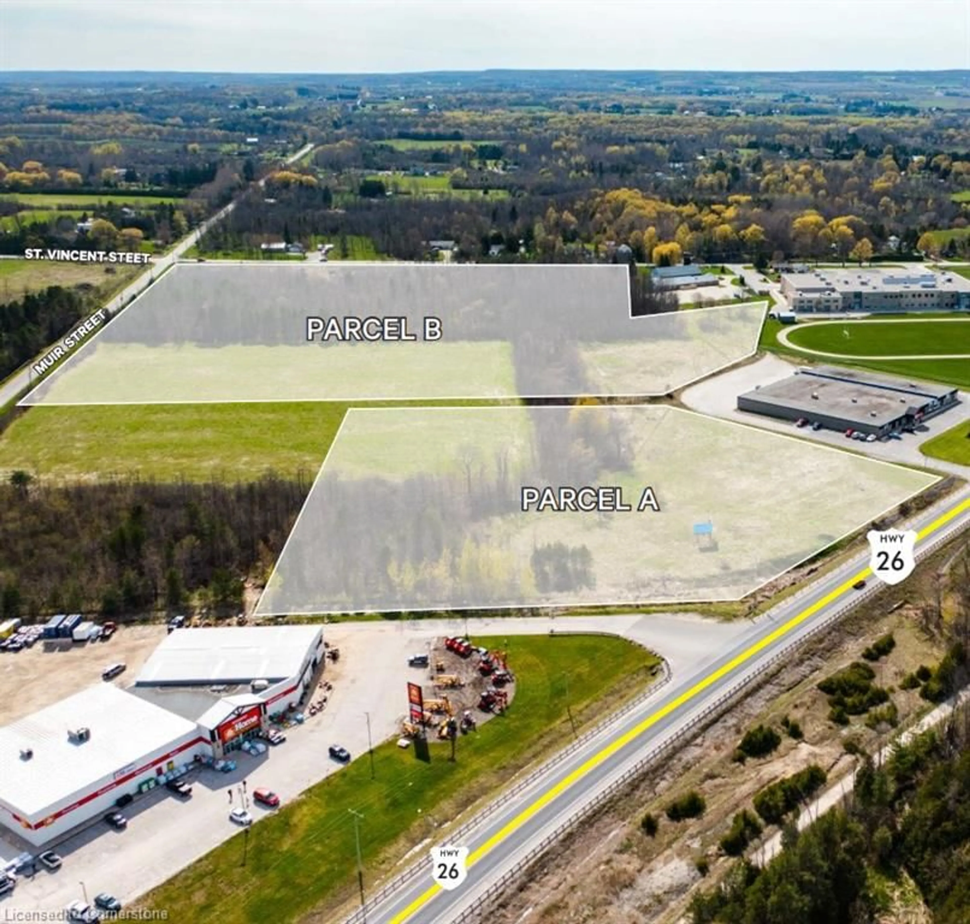 A pic from outside/outdoor area/front of a property/back of a property/a pic from drone, building for N/A Highway 26, Meaford Ontario N4L 1A5