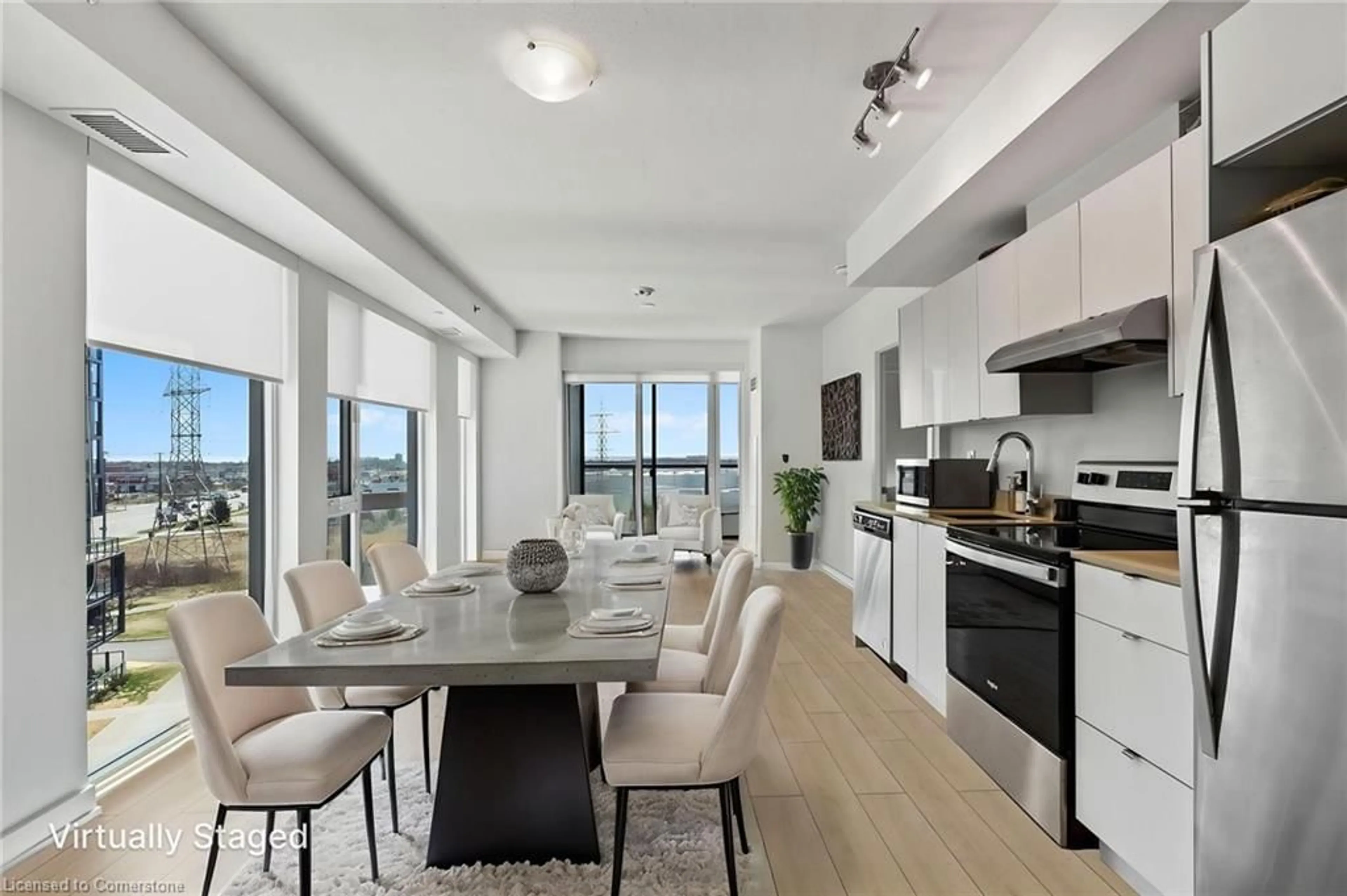 Open concept kitchen, ceramic/tile floor for 3210 Dakota Common #A616, Burlington Ontario L7M 2A6
