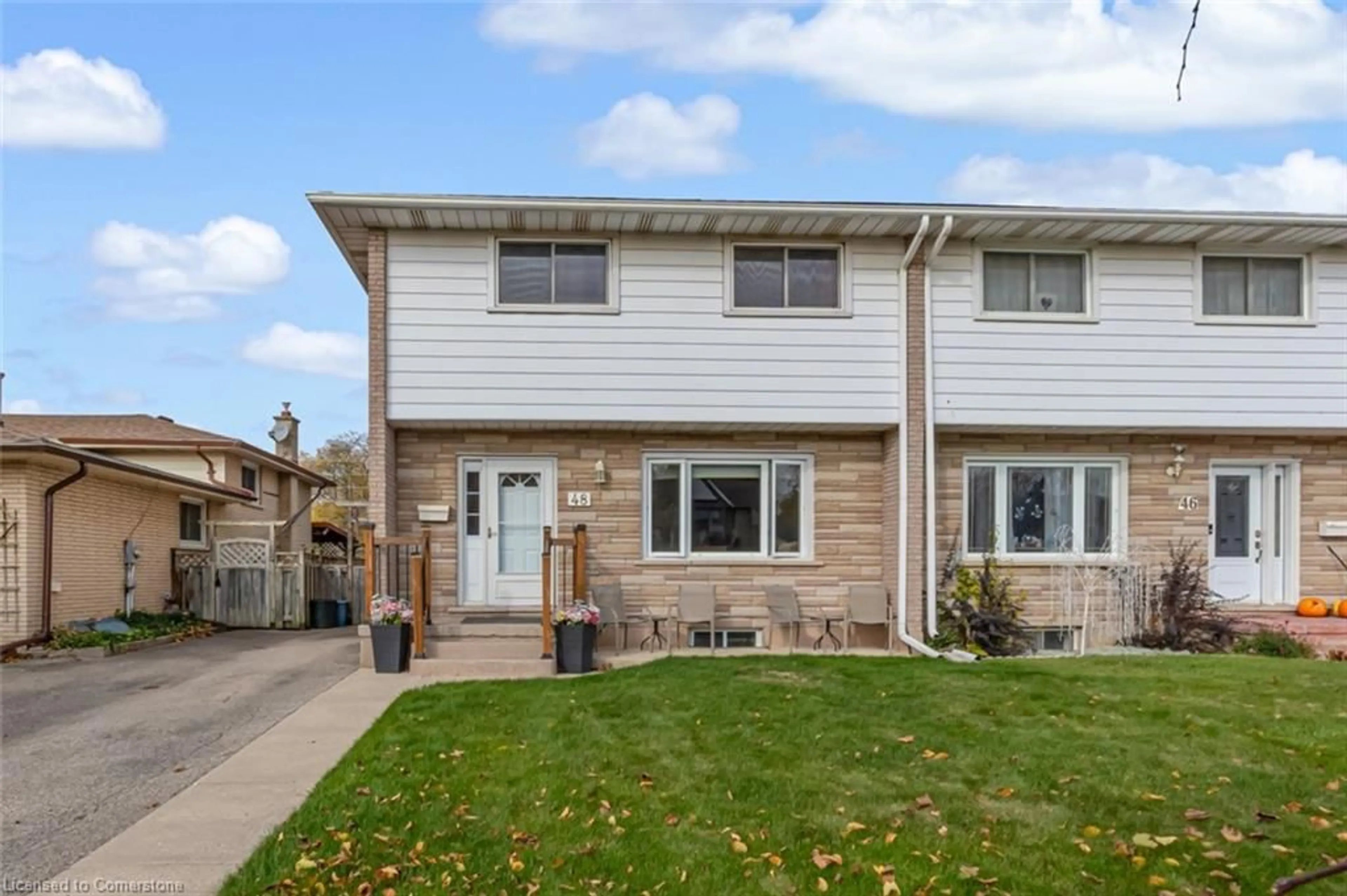 Home with vinyl exterior material, street for 48 Westchester Way, Brantford Ontario N3R 6W6