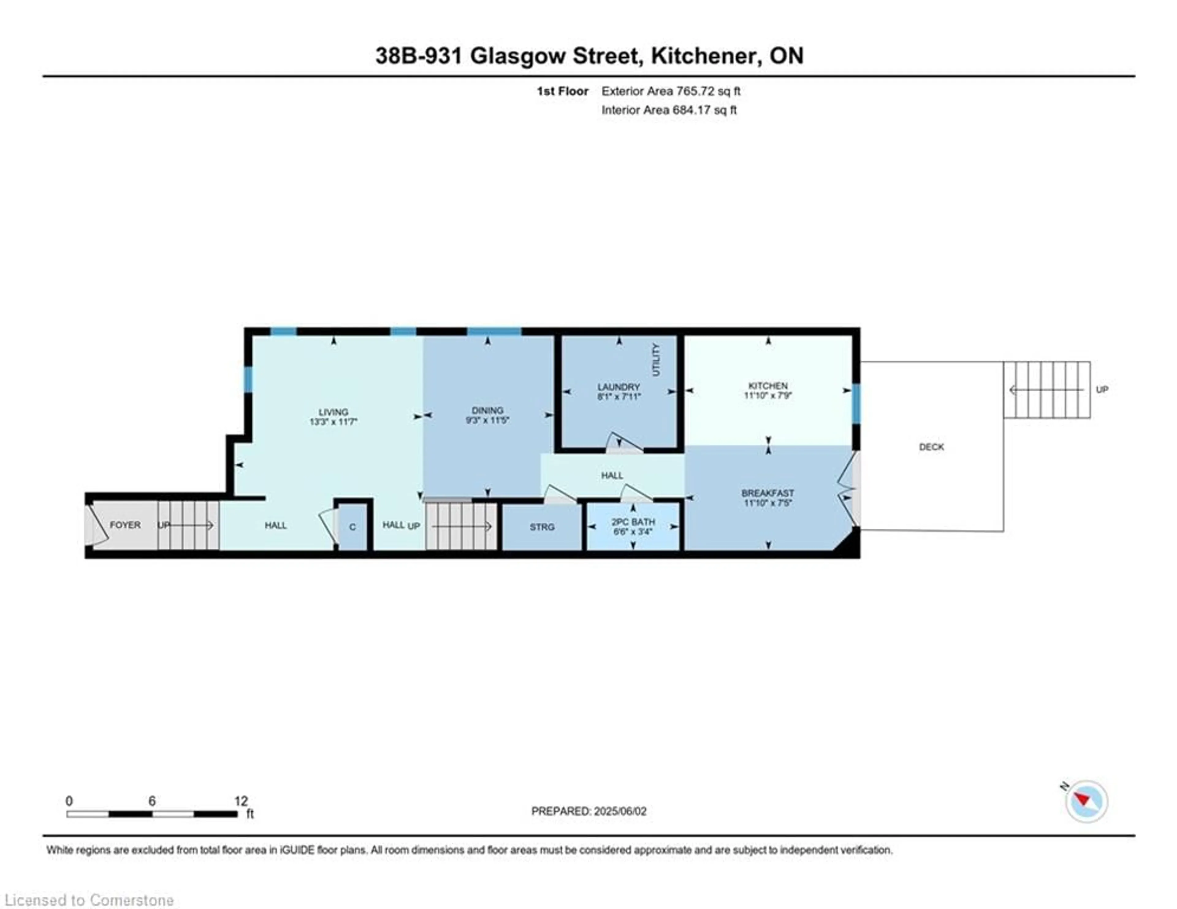 Floor plan for 931 Glasgow St #38B, Kitchener Ontario N2N 0B6