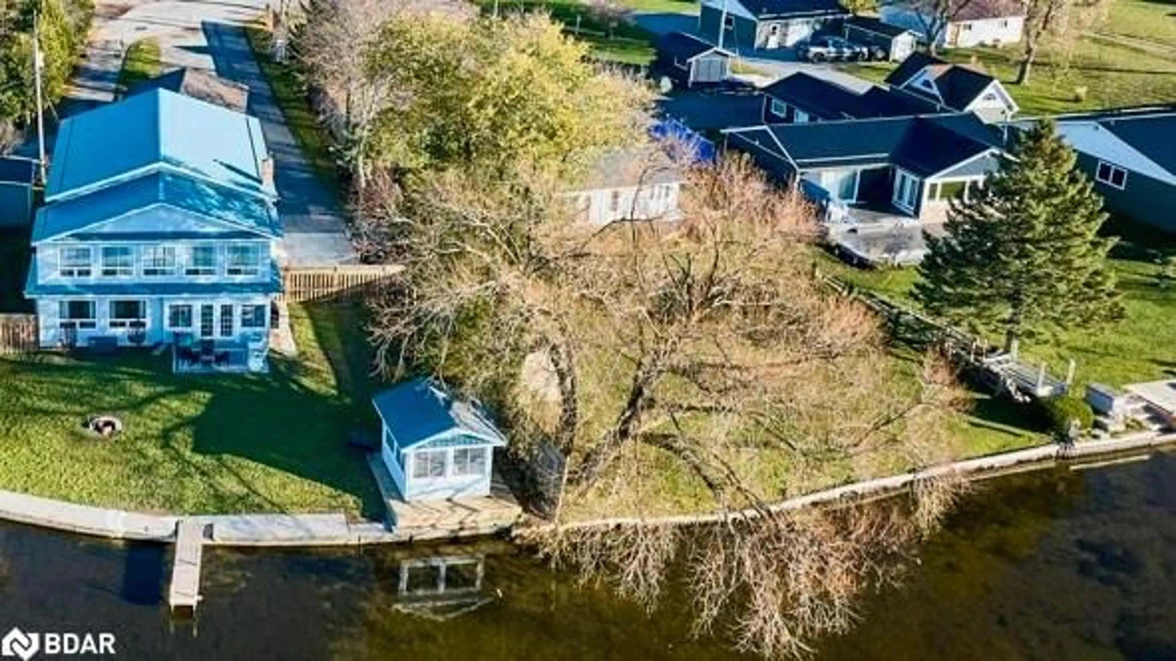 A pic from outside/outdoor area/front of a property/back of a property/a pic from drone, water/lake/river/ocean view for 81 Laird Dr, Lindsay Twp Ontario K9V 4R6