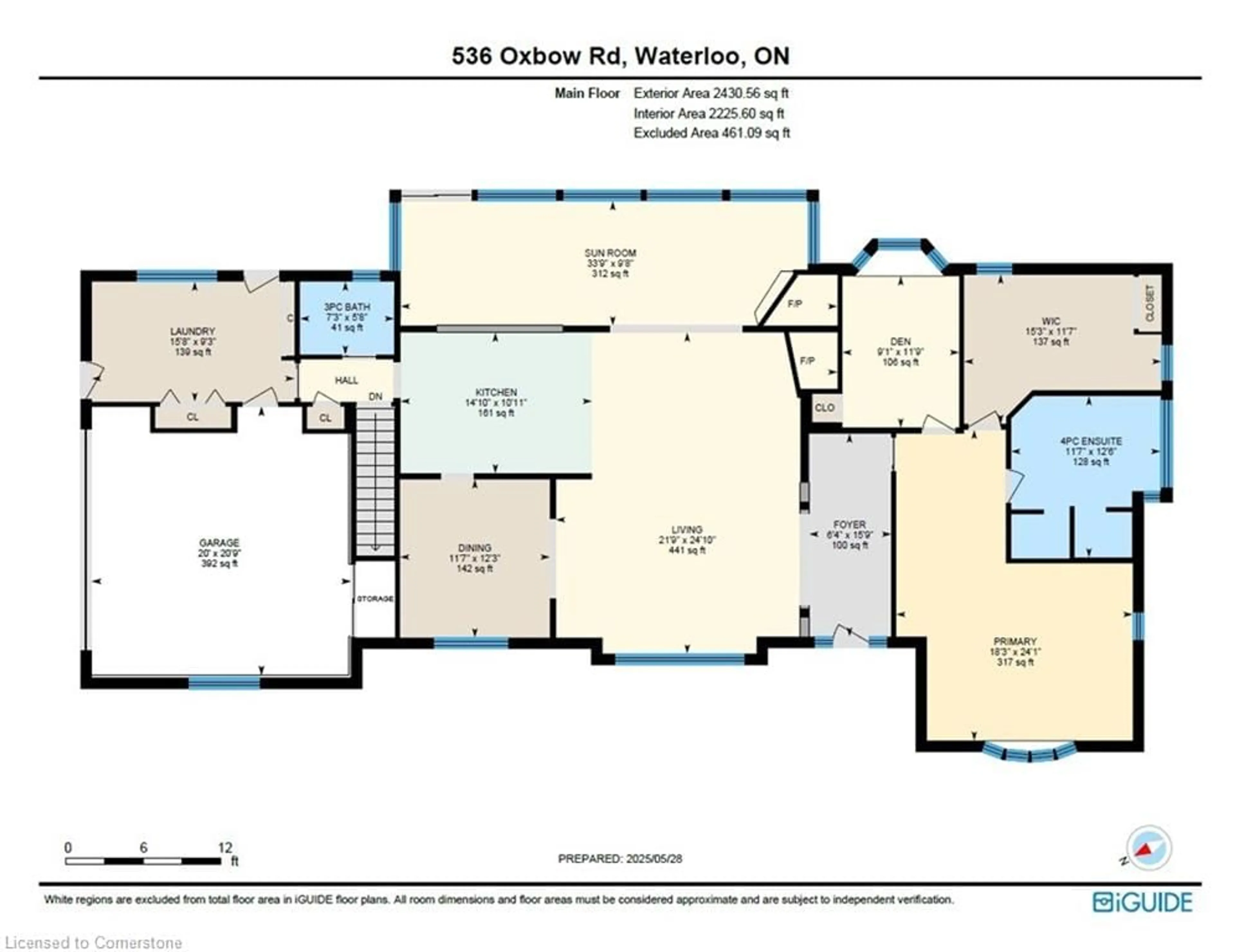 Floor plan for 536 Oxbow Rd, Waterloo Ontario N2K 1Y6