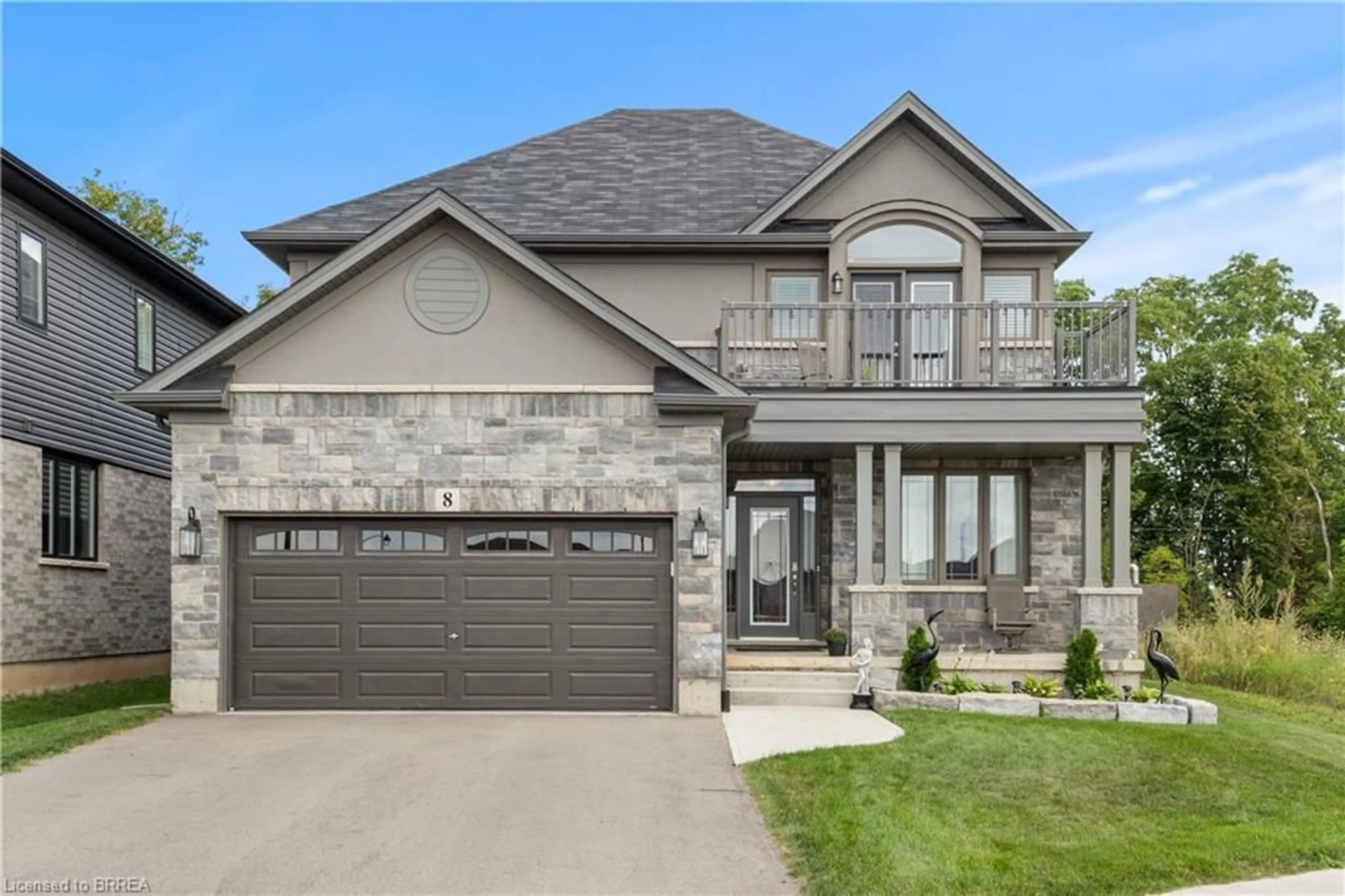 Home with brick exterior material, street for 8 Lorne Card Dr, Paris Ontario N3L 0H8