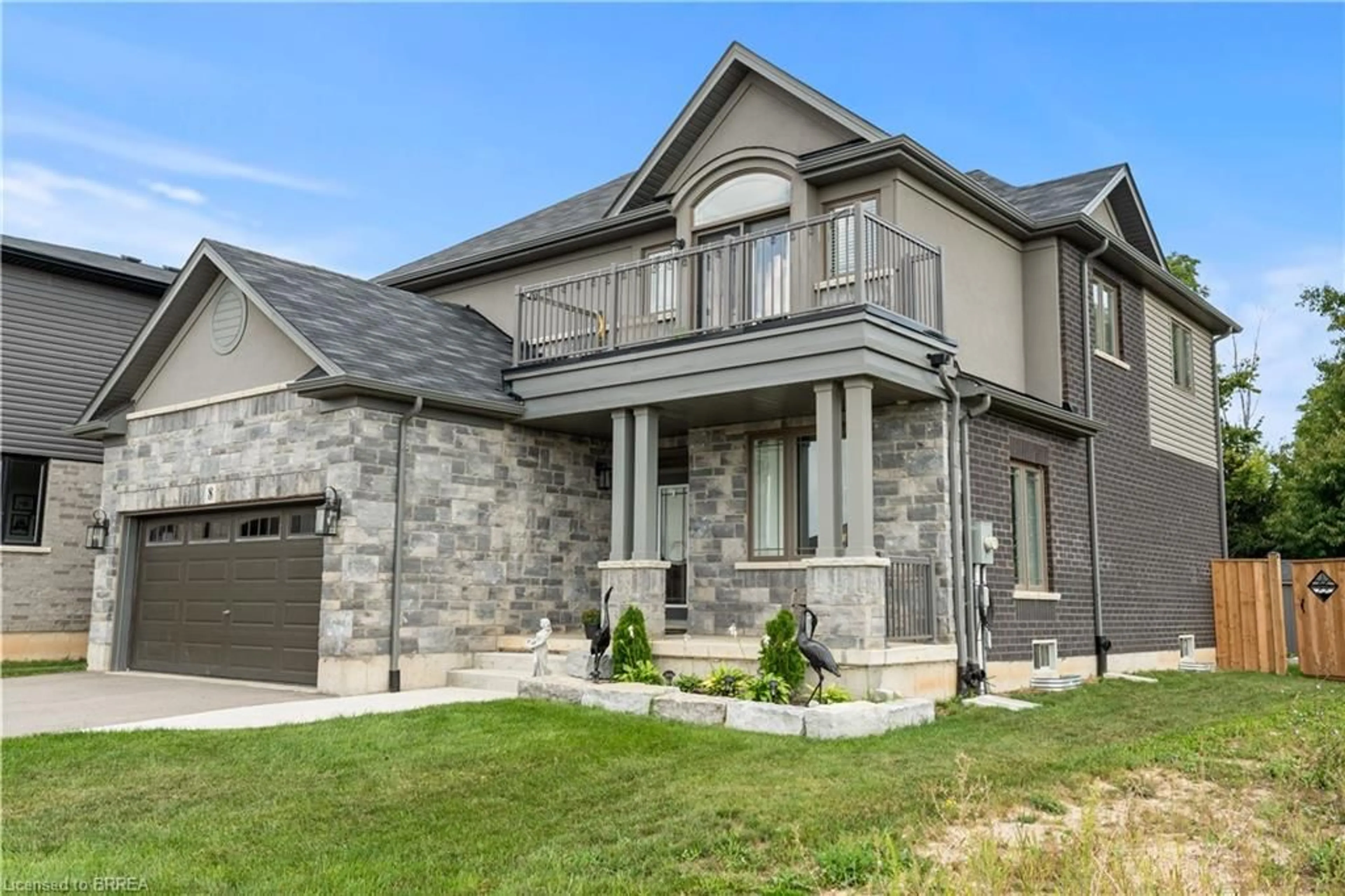 Home with brick exterior material, street for 8 Lorne Card Dr, Paris Ontario N3L 0H8