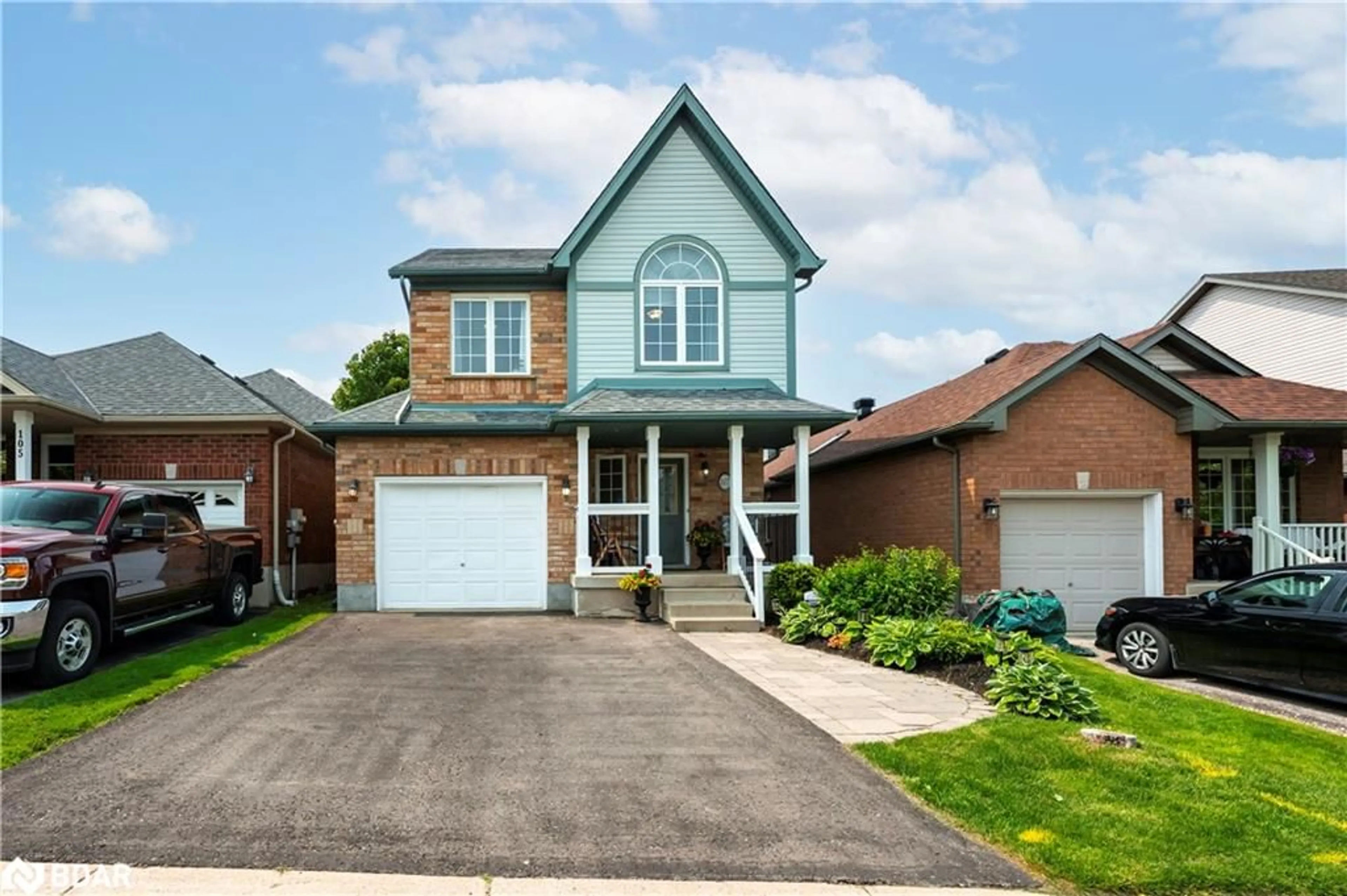 Home with brick exterior material, street for 107 Glengarry Rd, Orangeville Ontario L9W 5E4