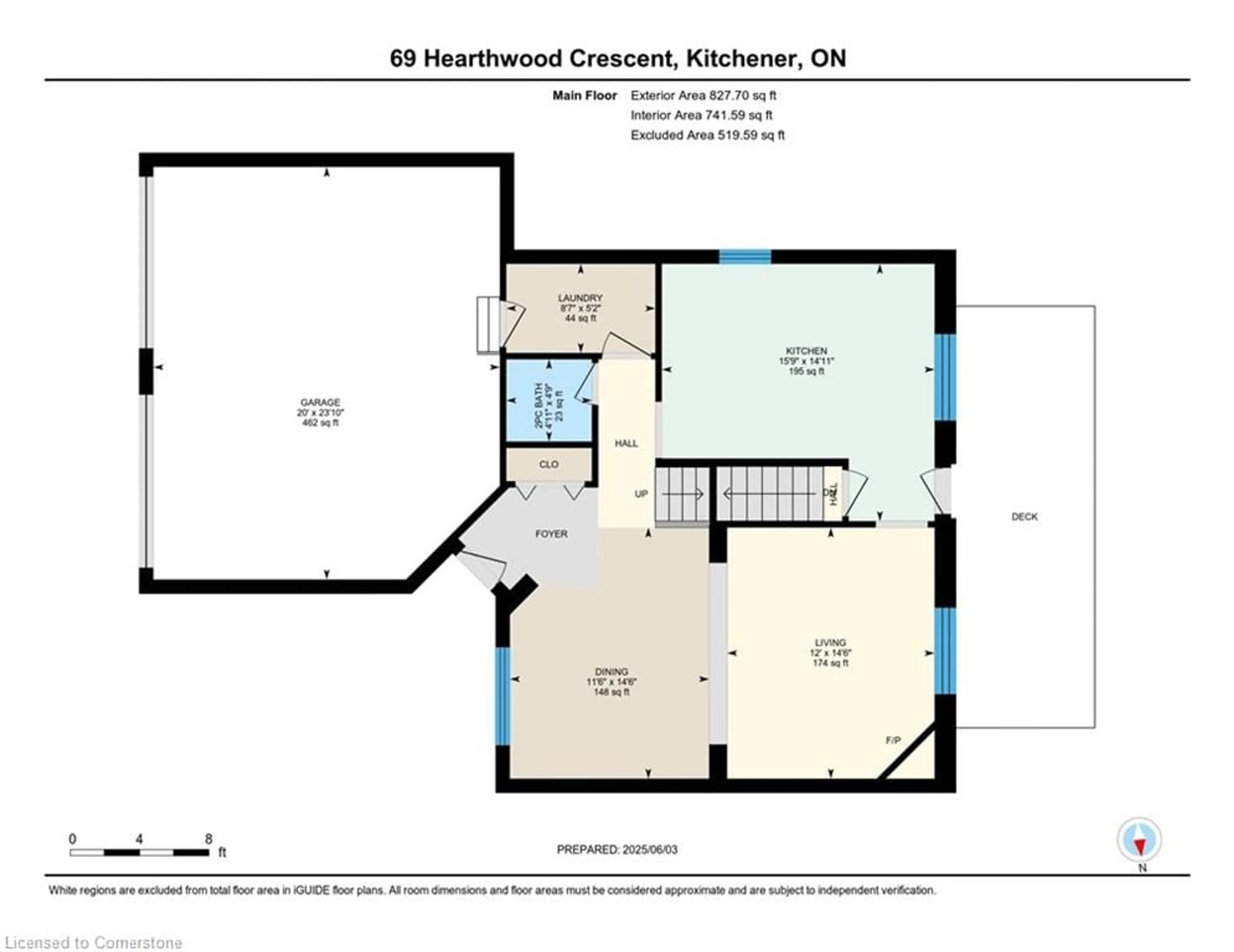 Floor plan for 69 Hearthwood Cres, Kitchener Ontario N2R 1K6