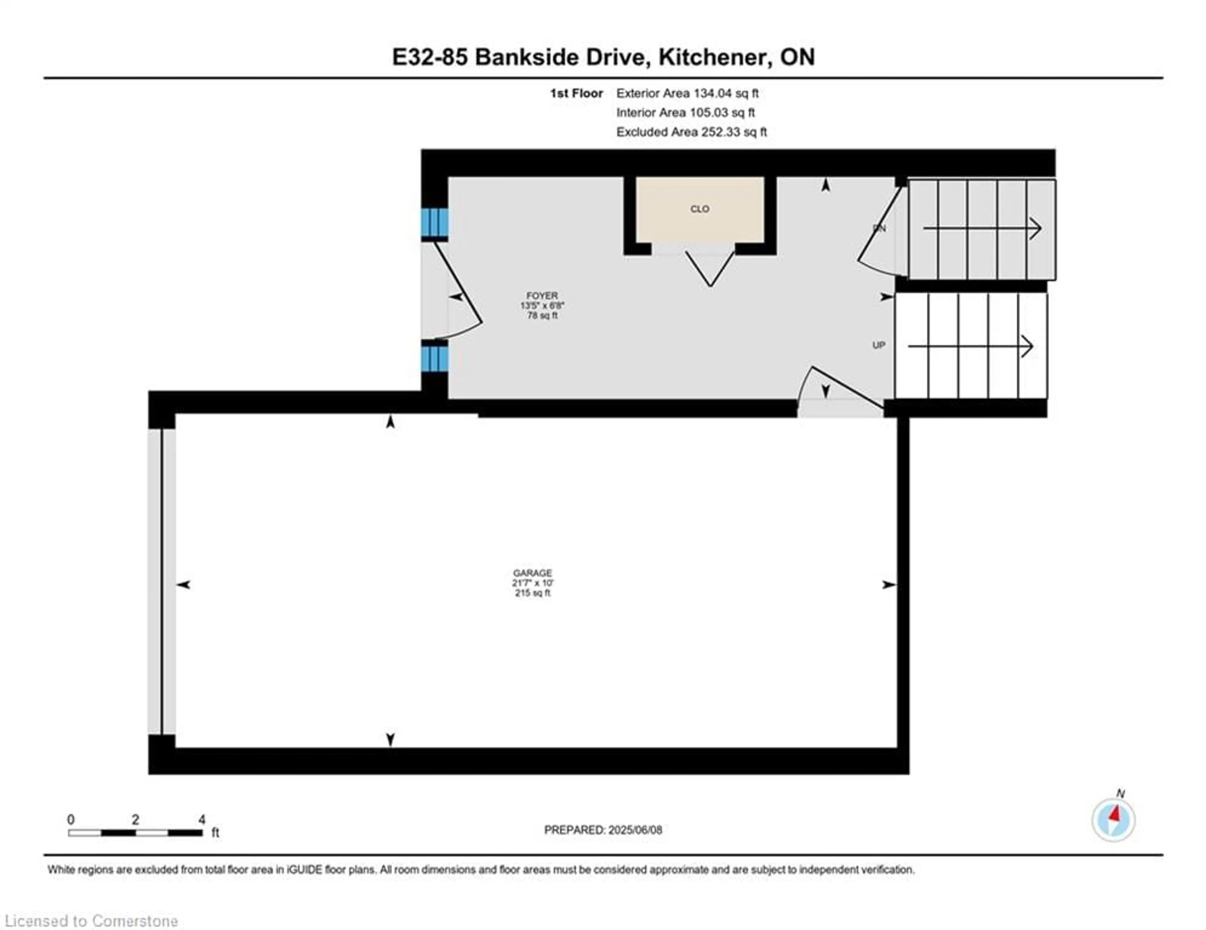 Floor plan for 85 Bankside Dr #E32, Kitchener Ontario N2N 3M4