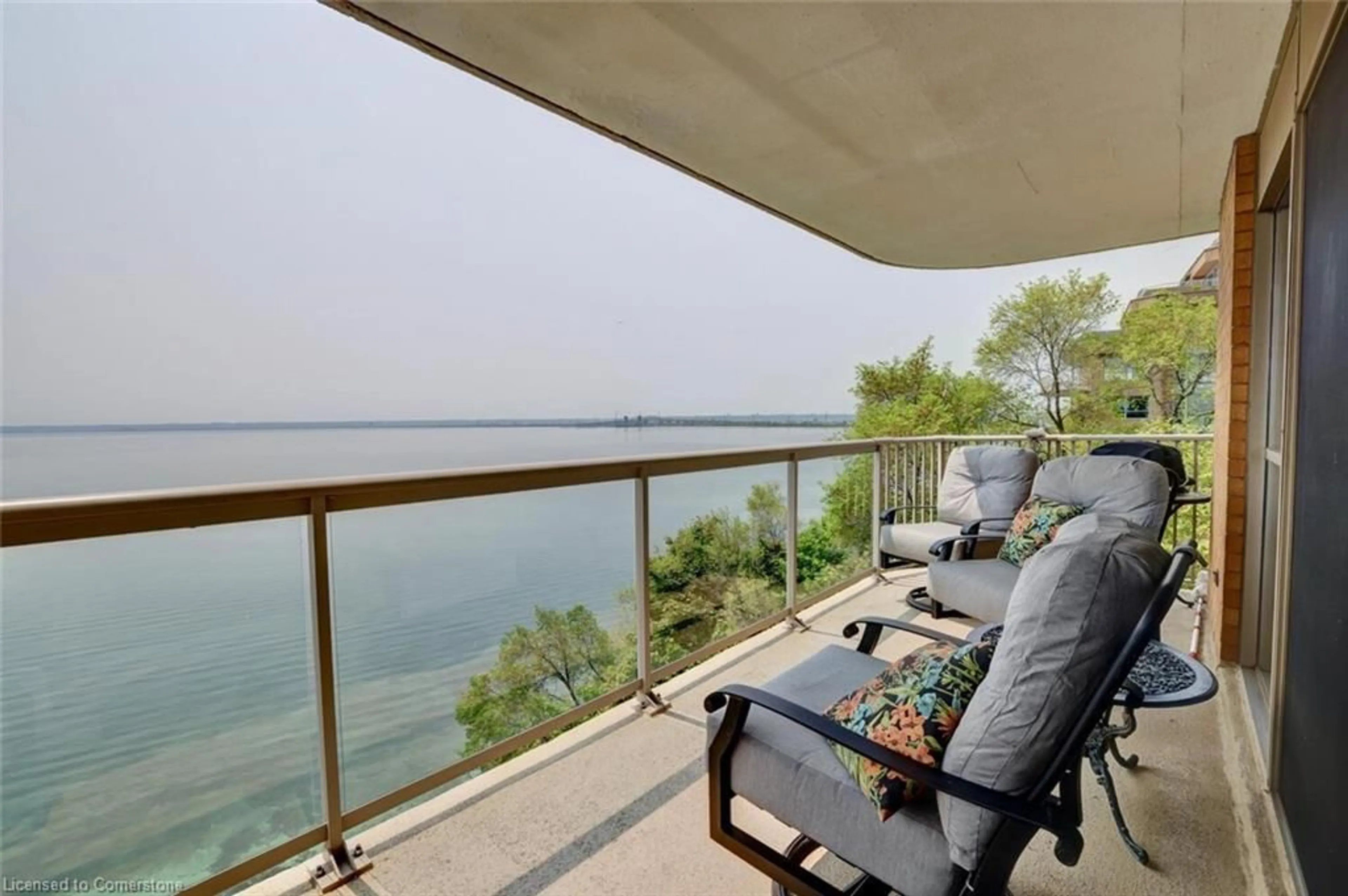 Balcony in the apartment, water/lake/river/ocean view for 2210 Lakeshore Rd #803, Burlington Ontario L7R 4J9