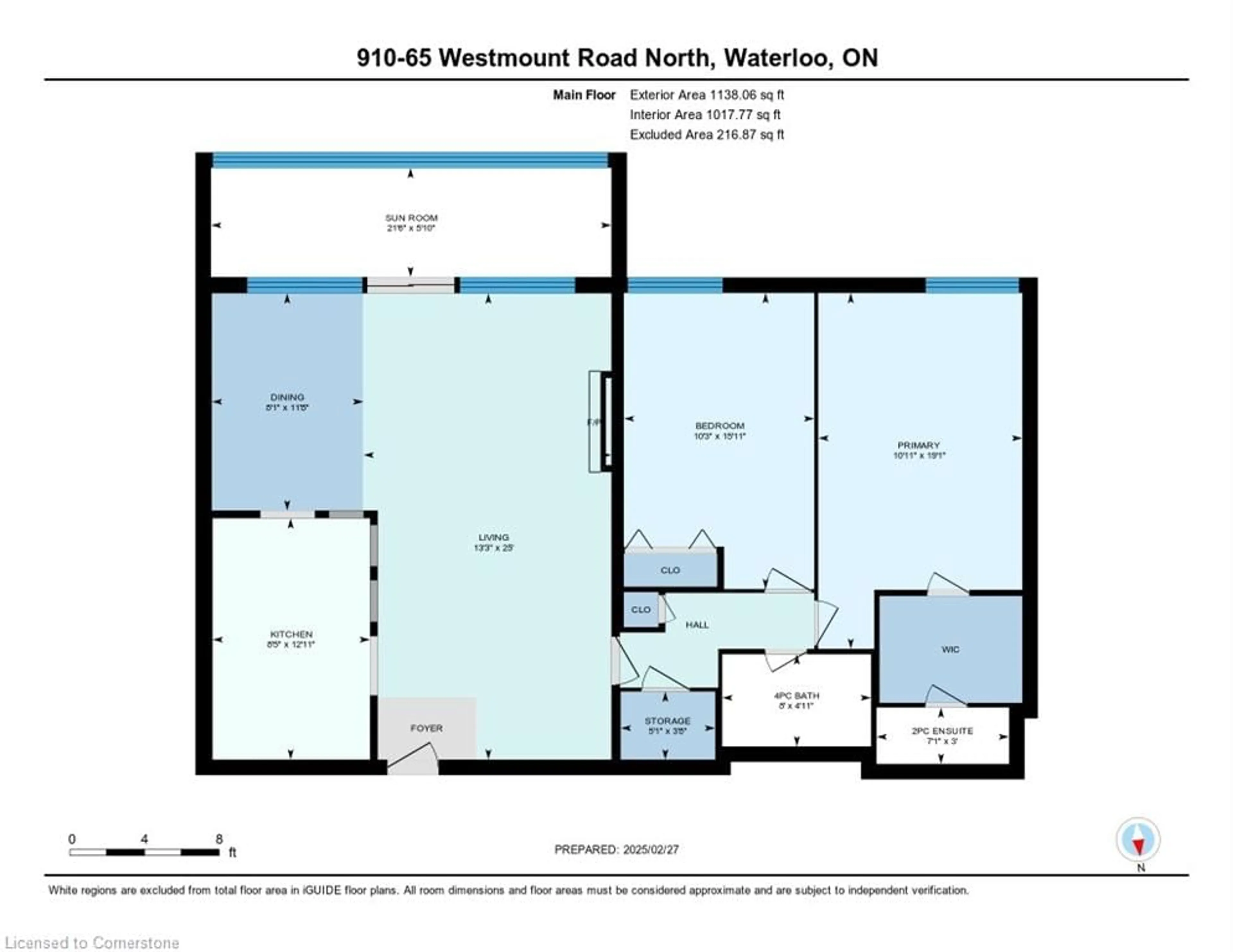 Floor plan for 65 Westmount Rd #910, Waterloo Ontario N2L 5G6