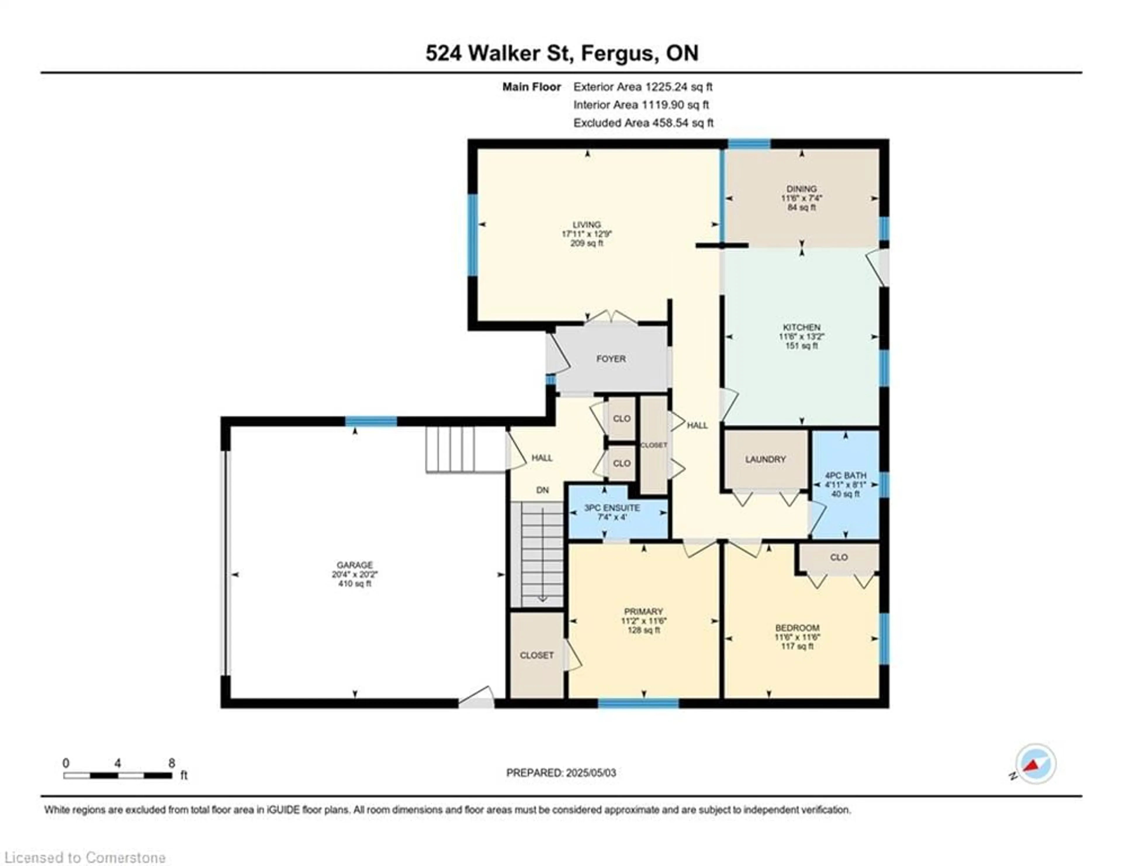 Floor plan for 524 Walker St, Fergus Ontario N1M 3J1
