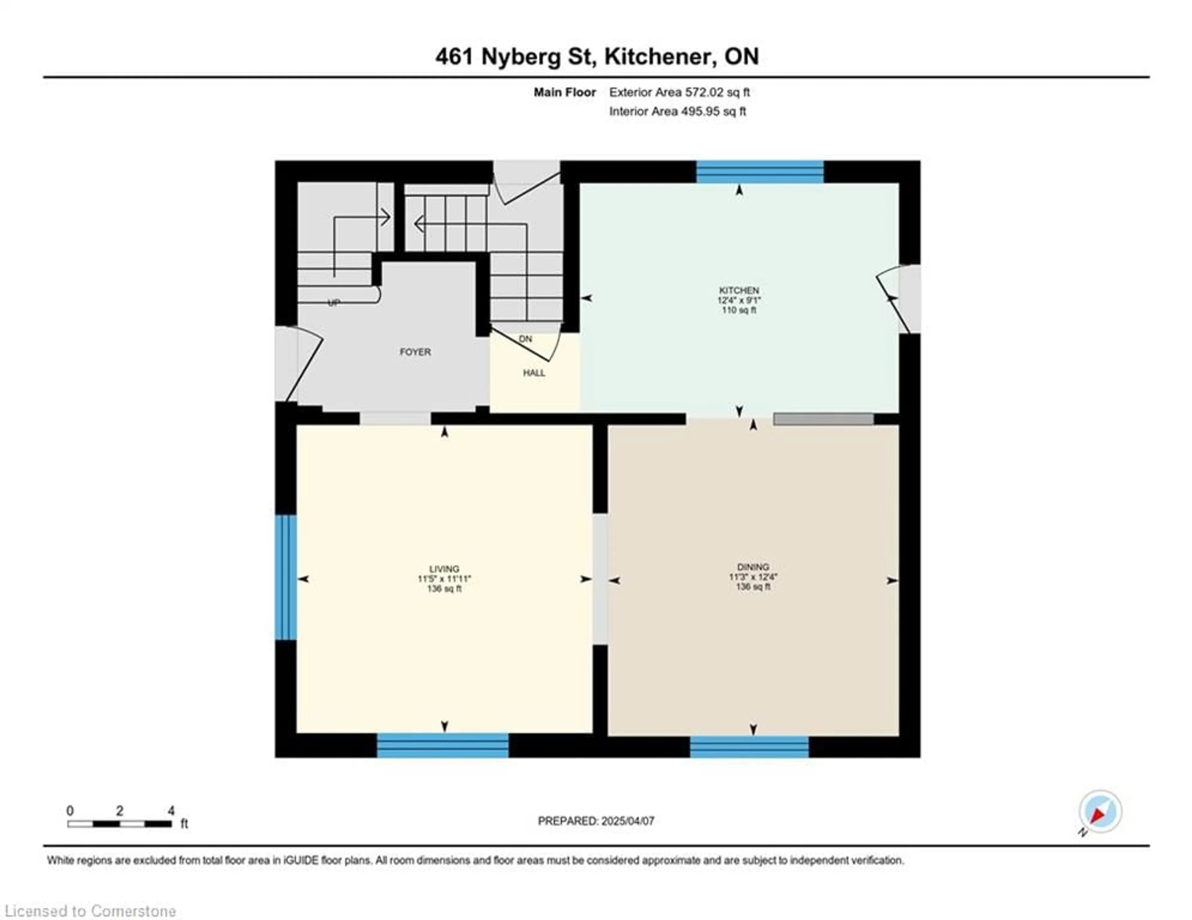 Floor plan for 461 Nyberg St, Kitchener Ontario N2G 2Z2