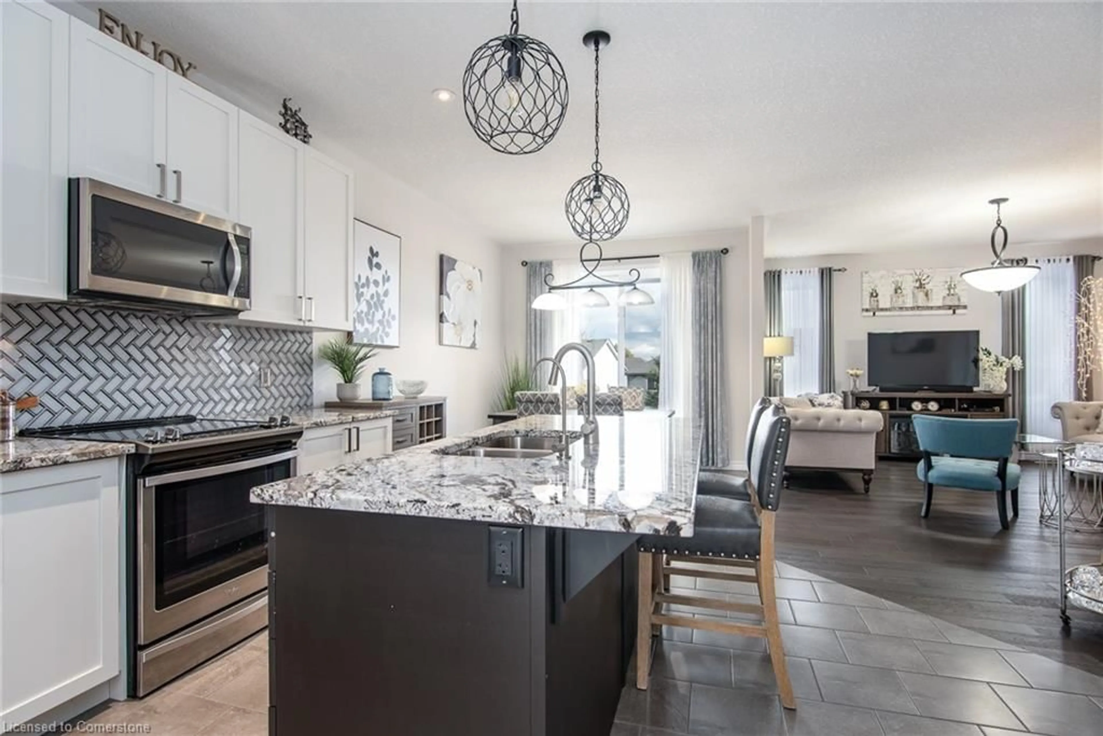 Open concept kitchen, ceramic/tile floor for 20 Stier Rd, New Hamburg Ontario N3A 4N7