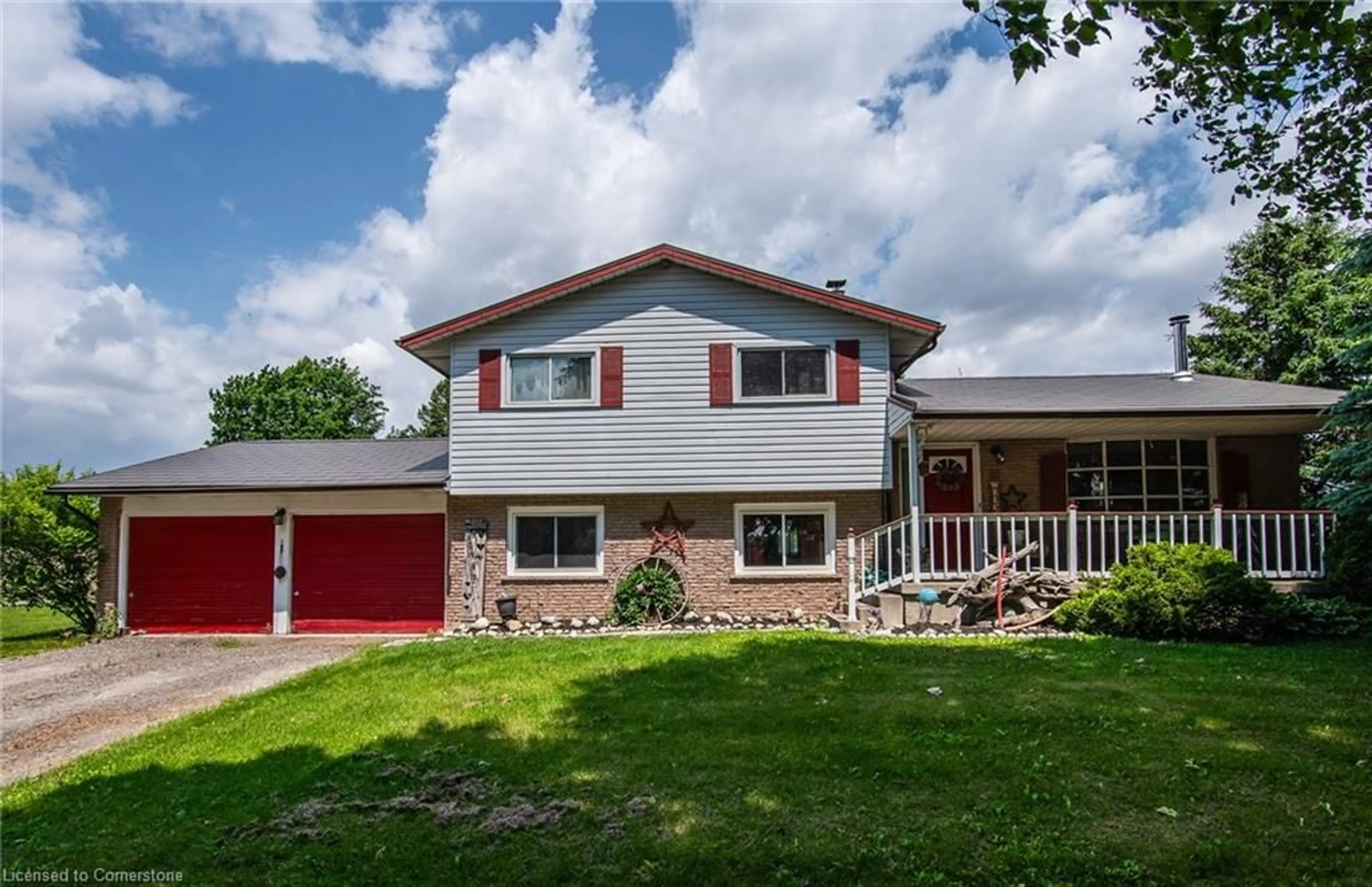 Home with vinyl exterior material, street for 906583 Township Rd 12, Bright Ontario N0J 1B0