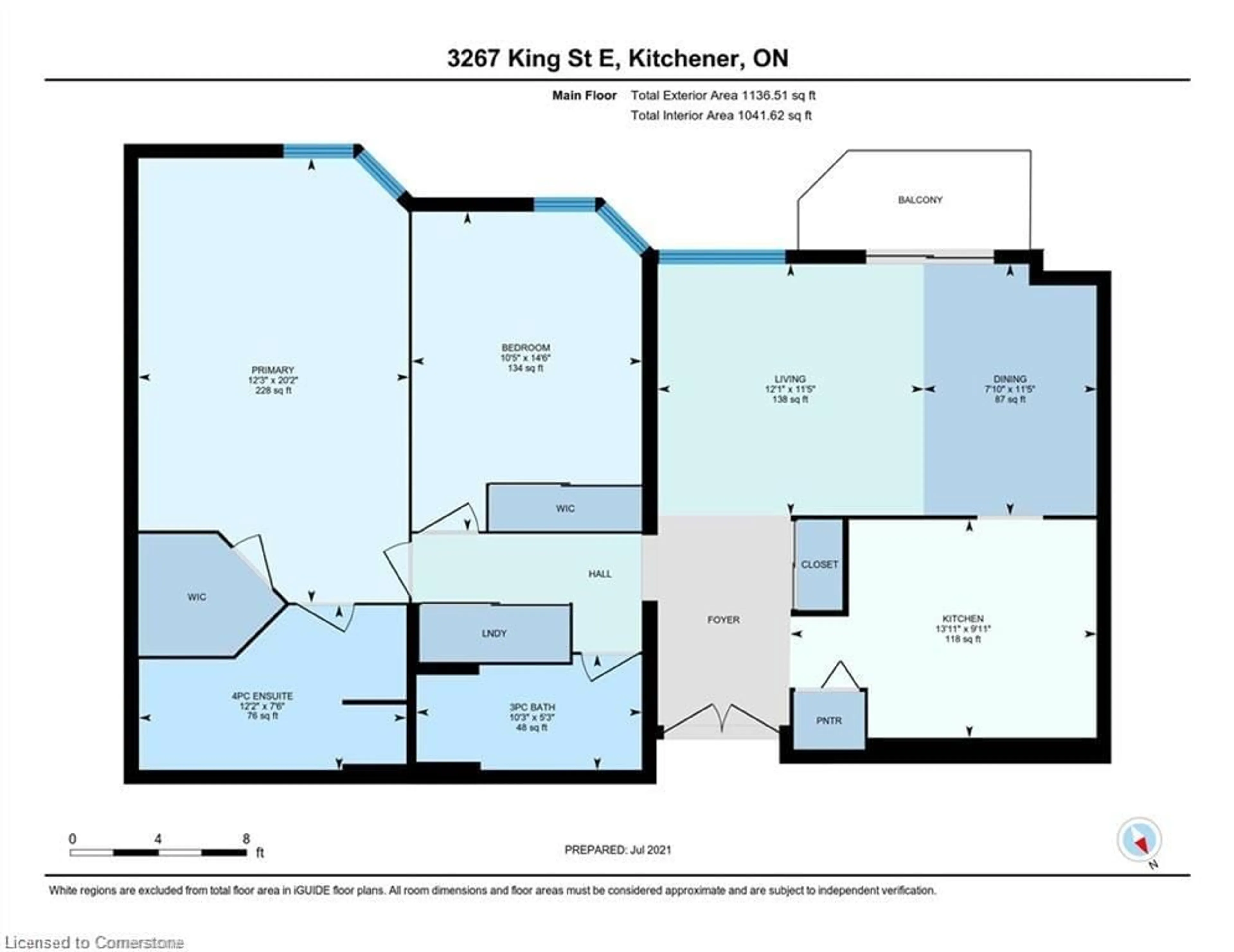 Floor plan for 3267 King St #404, Kitchener Ontario N2A 4A4
