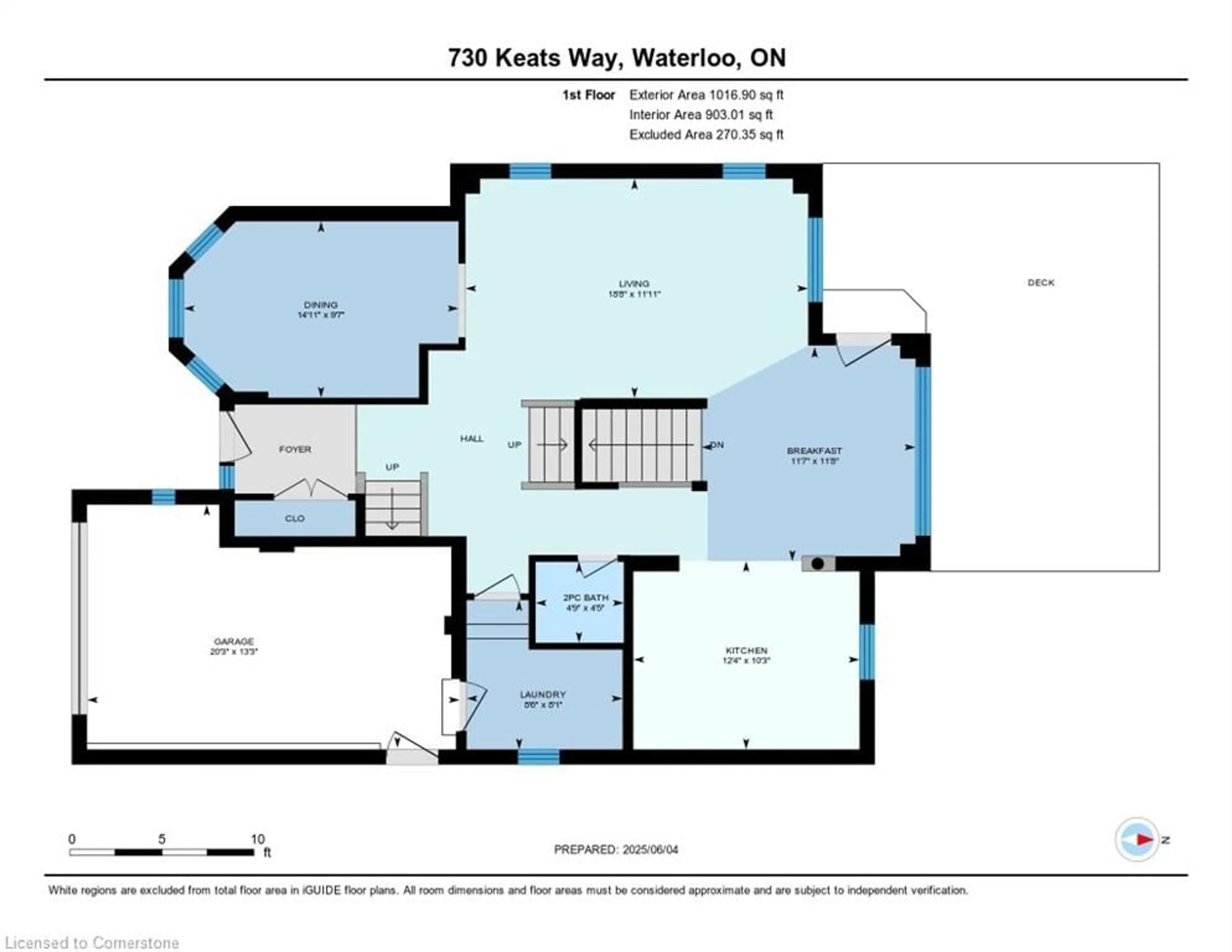 Floor plan for 730 Keats Way, Waterloo Ontario N2T 2Y2