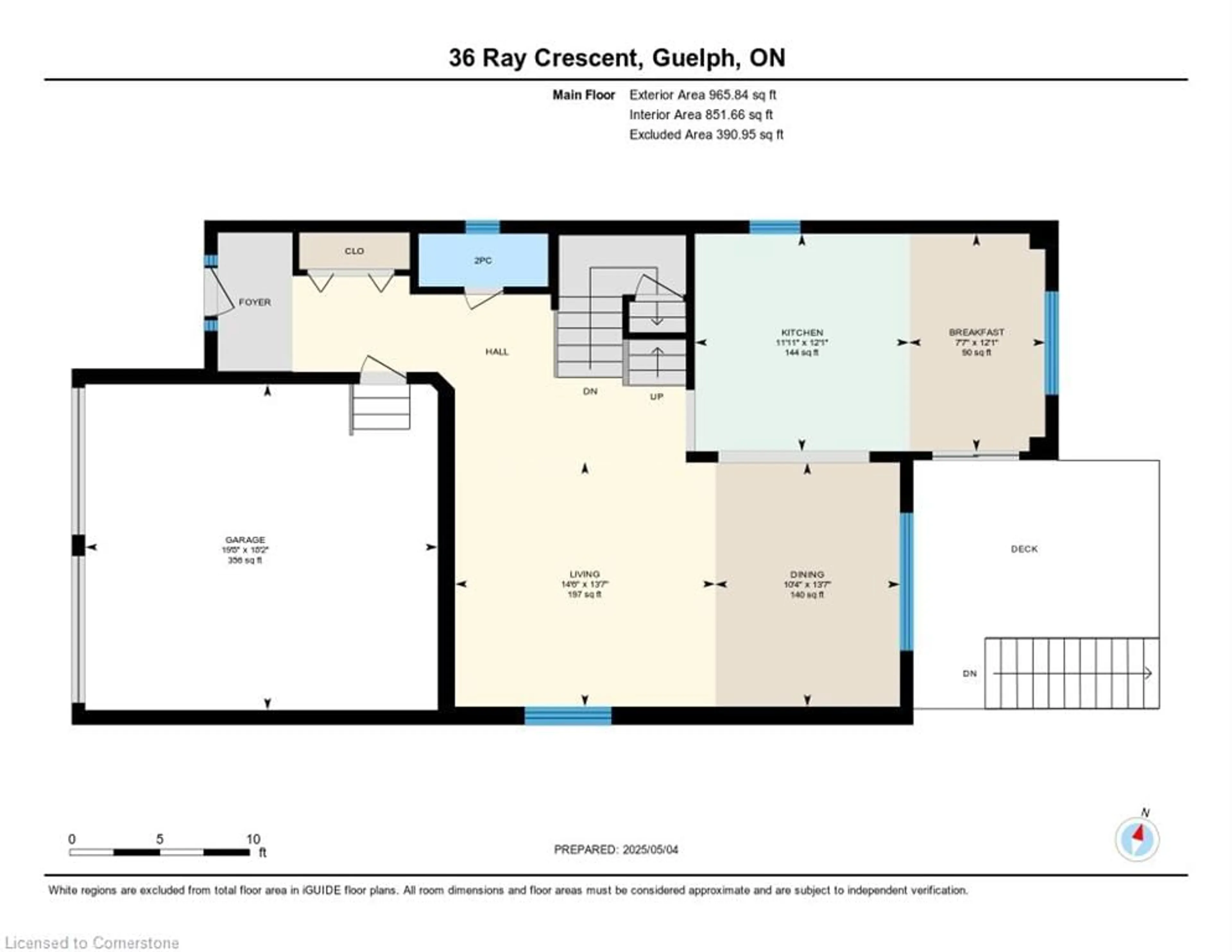 Floor plan for 36 Ray Cres, Guelph Ontario N1L 0B6