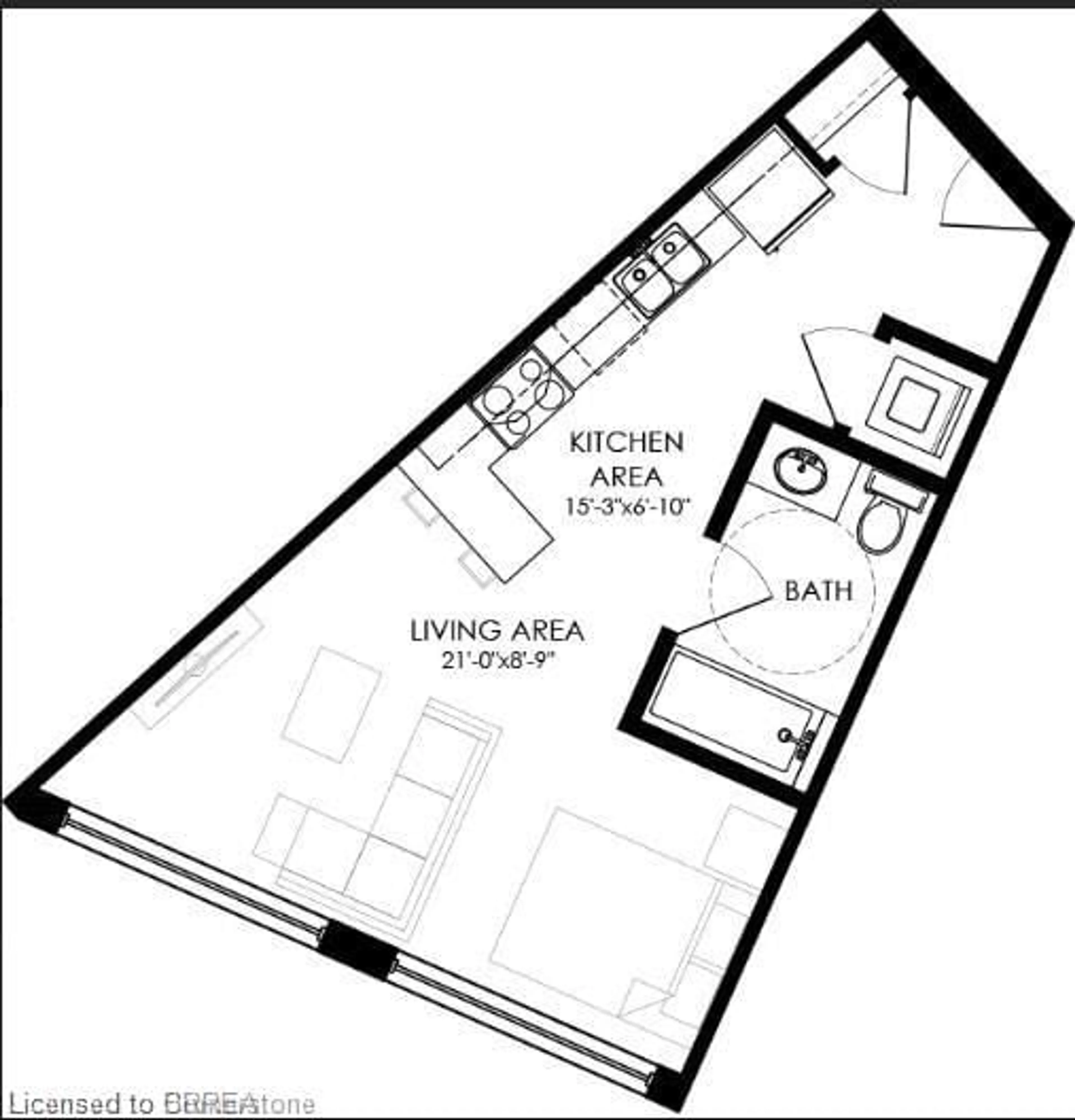 Floor plan for 690 King St #406, Kitchener Ontario N2G 0B9
