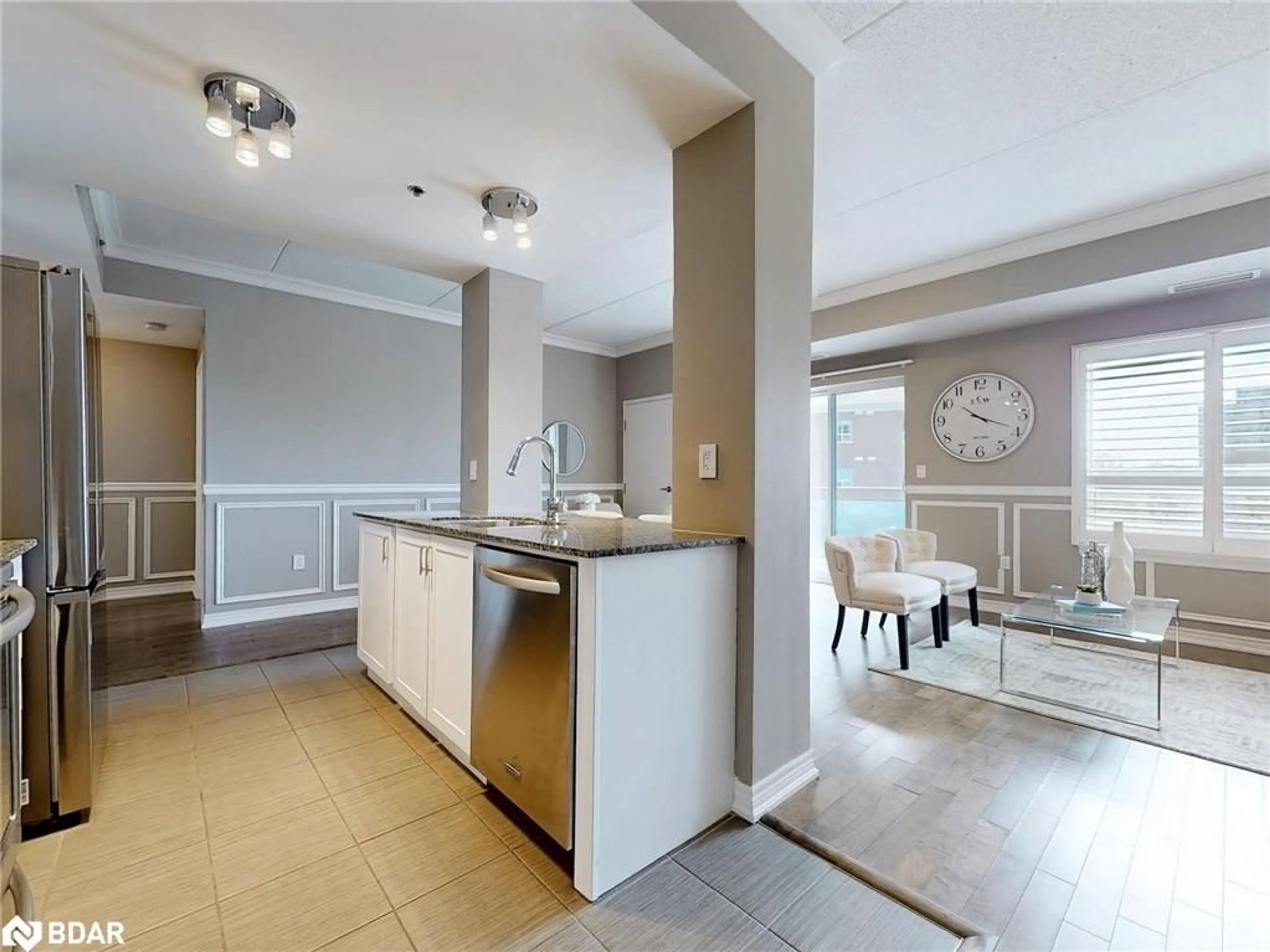 Open concept kitchen, ceramic/tile floor for 1421 Costigan Rd #202, Milton Ontario L9T 2N4
