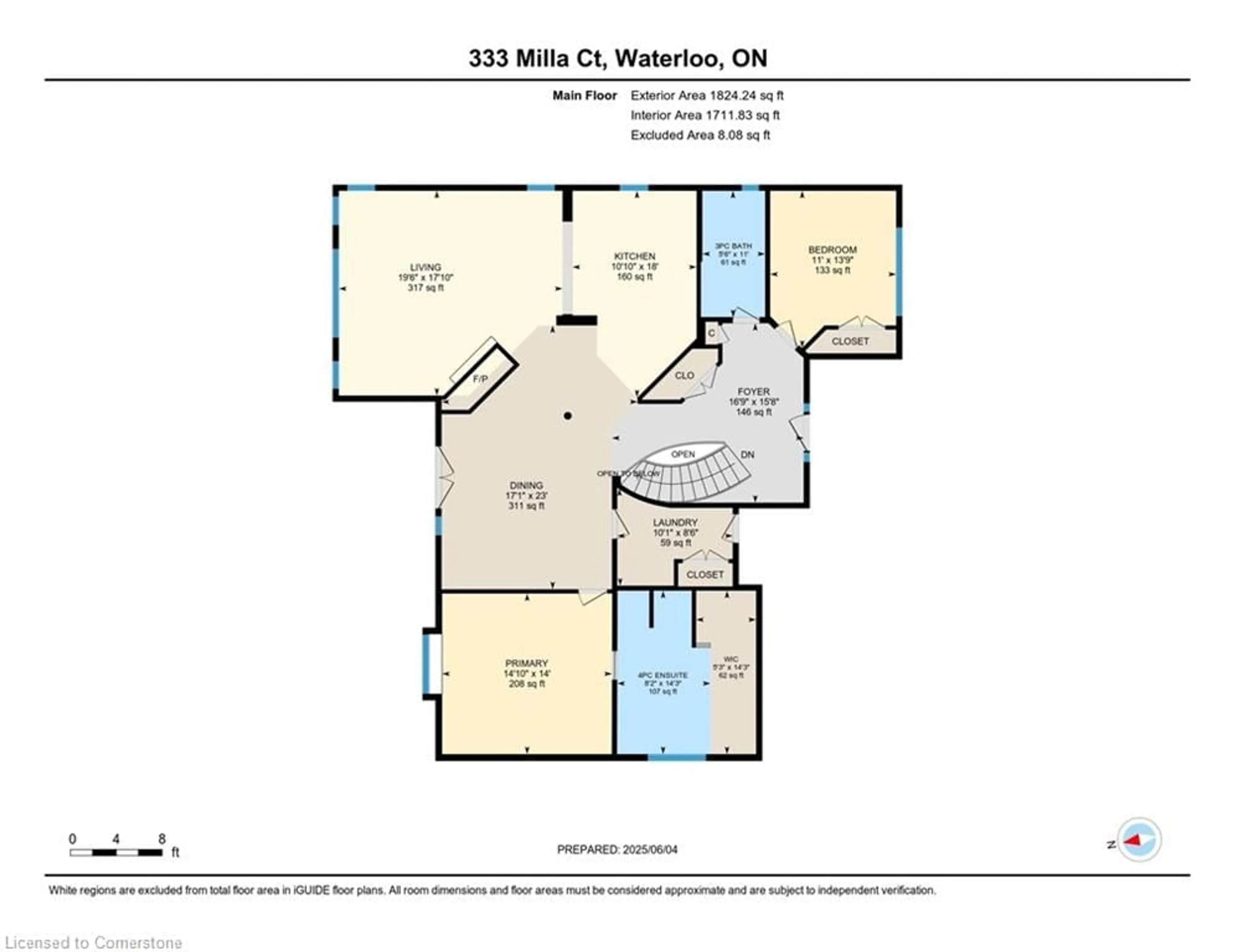 Floor plan for 333 Milla Crt, Waterloo Ontario N2L 6N4