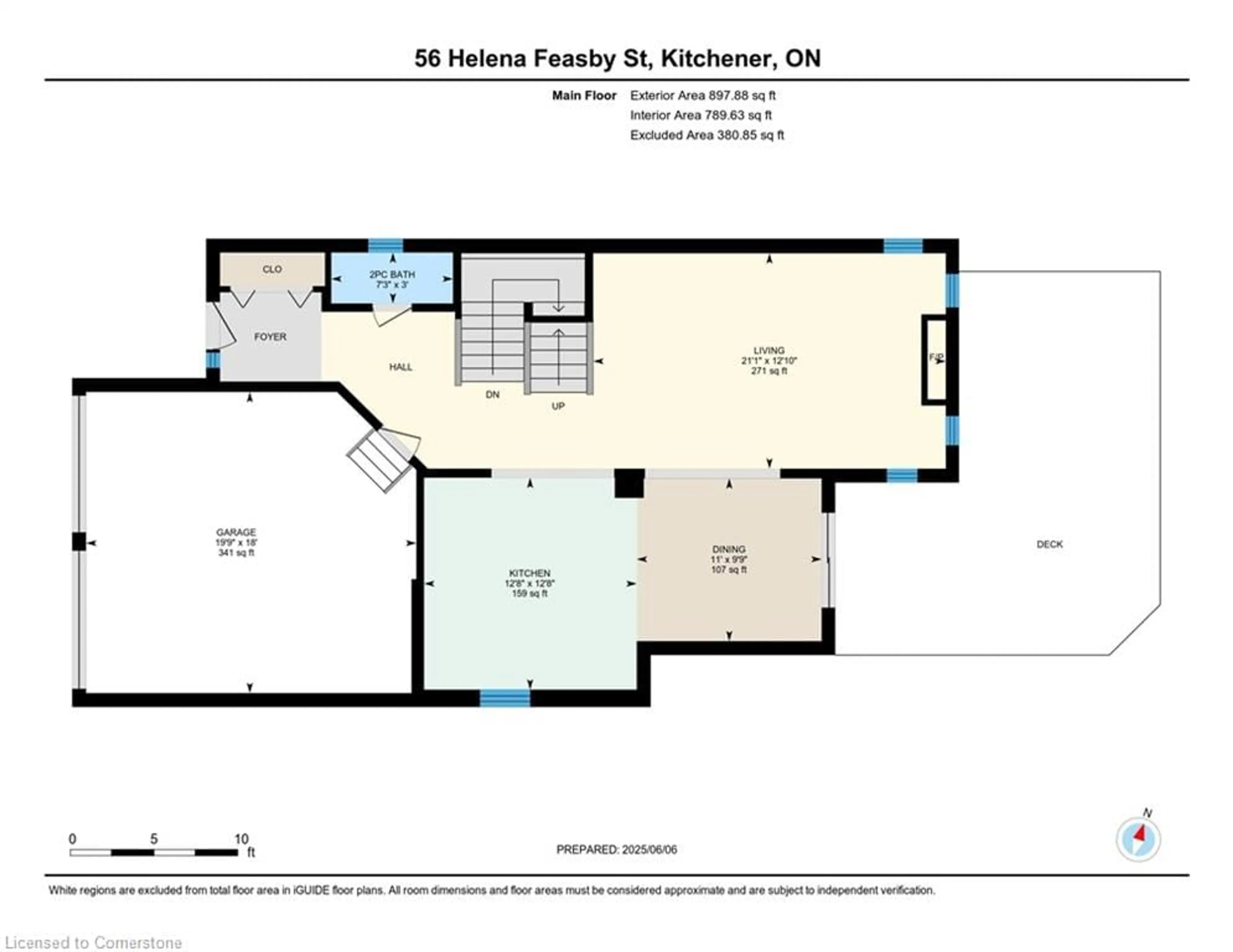 Floor plan for 56 Helena Feasby St, Kitchener Ontario N2E 4L5