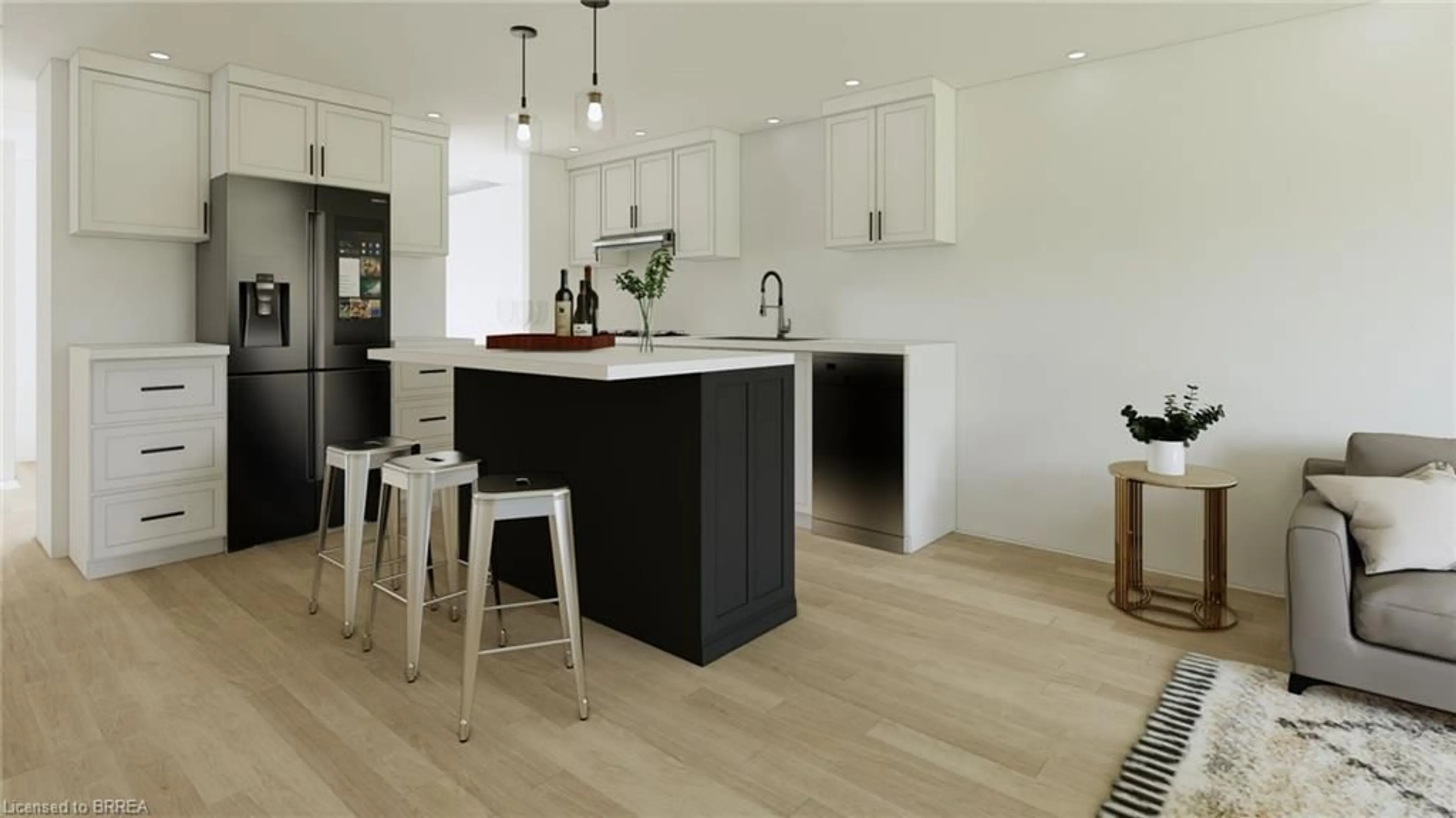 Open concept kitchen, wood/laminate floor for 465 Gordon St, Bothwell Ontario N0P 1C0