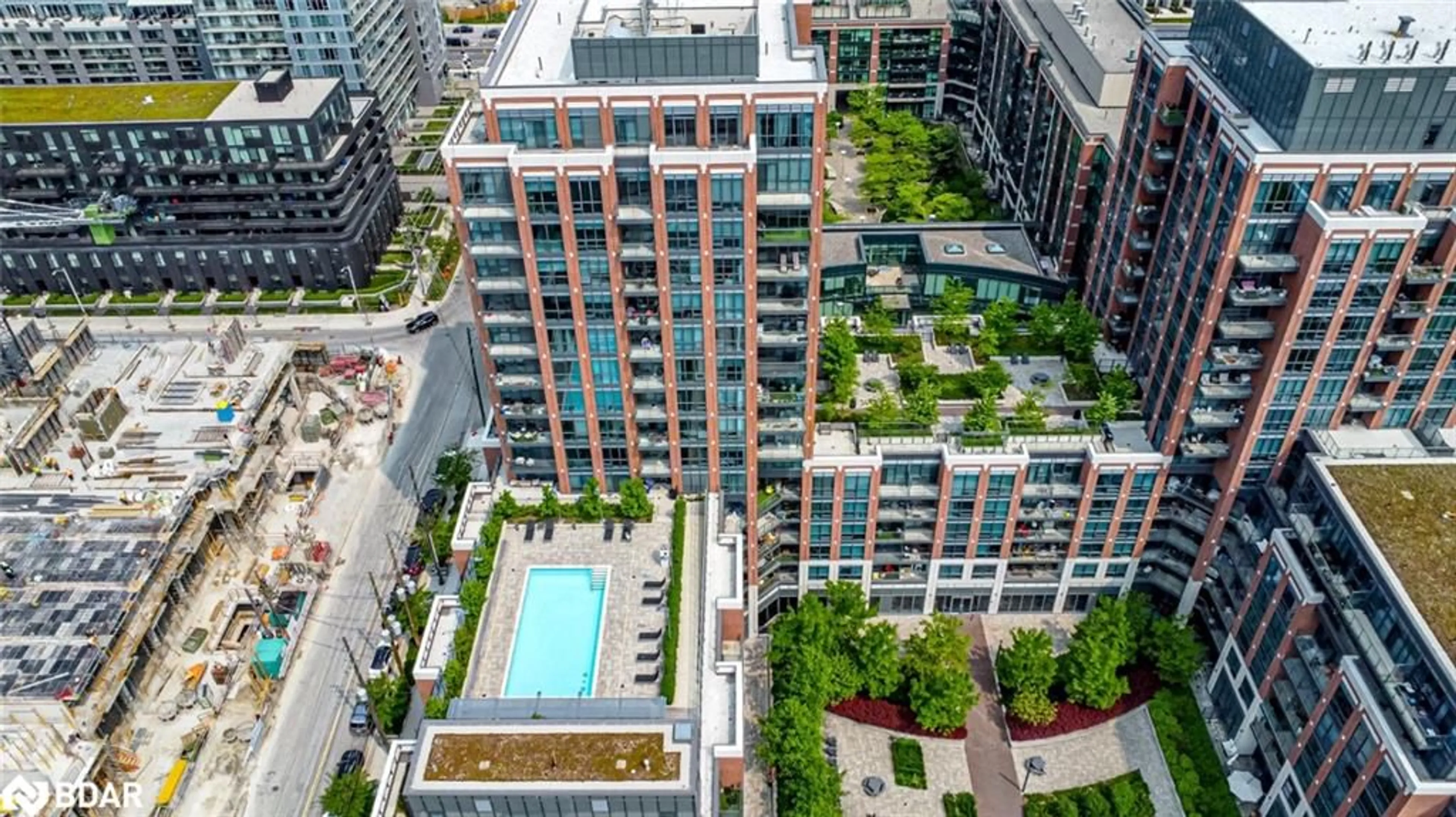 A pic from outside/outdoor area/front of a property/back of a property/a pic from drone, city buildings view from balcony for 31 Tippett Road #460, North York Ontario M3H 0C8