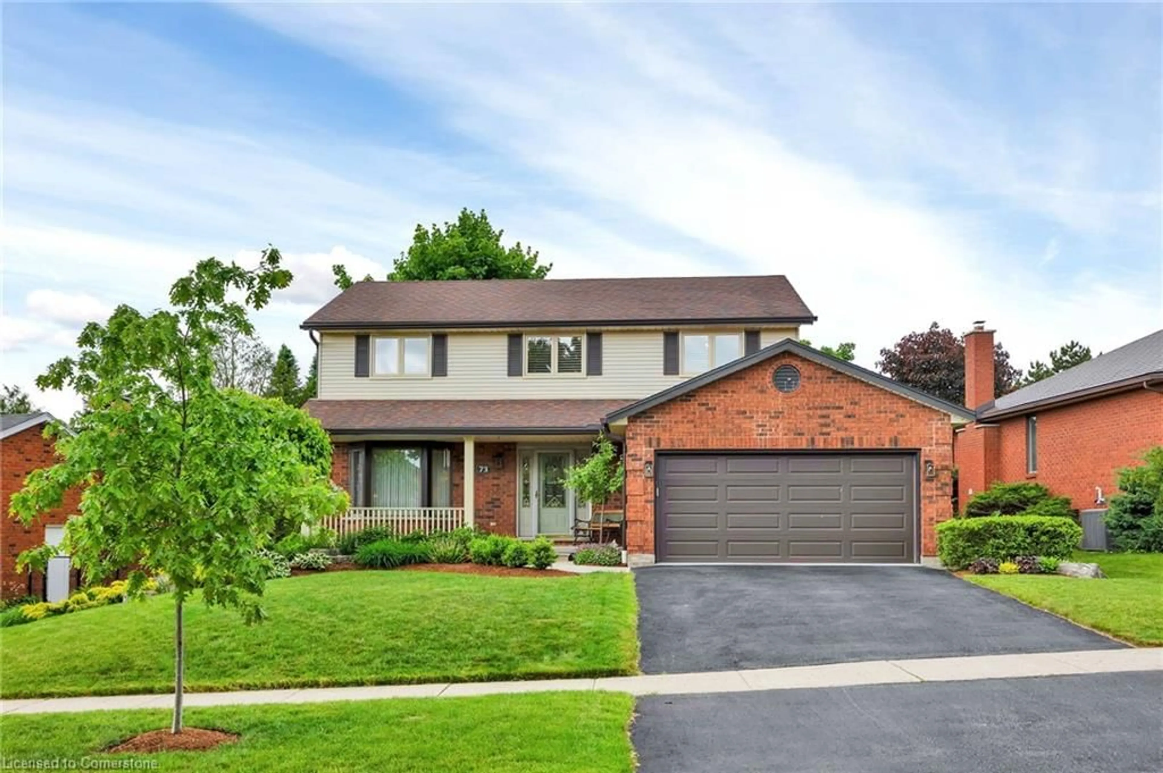 Home with brick exterior material, street for 73 Rolling Acres Dr, Kitchener Ontario N2A 3X1
