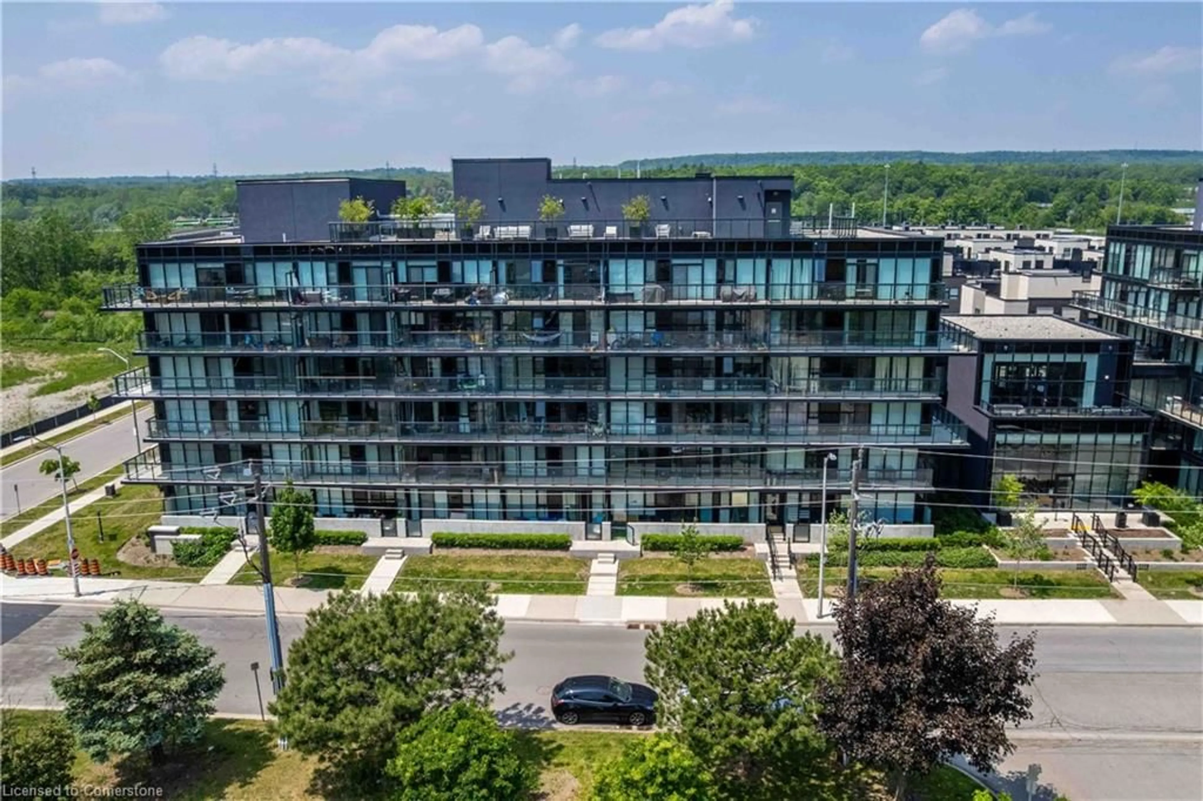 A pic from outside/outdoor area/front of a property/back of a property/a pic from drone, city buildings view from balcony for 1117 Cooke Blvd #A310, Burlington Ontario L7T 0C6