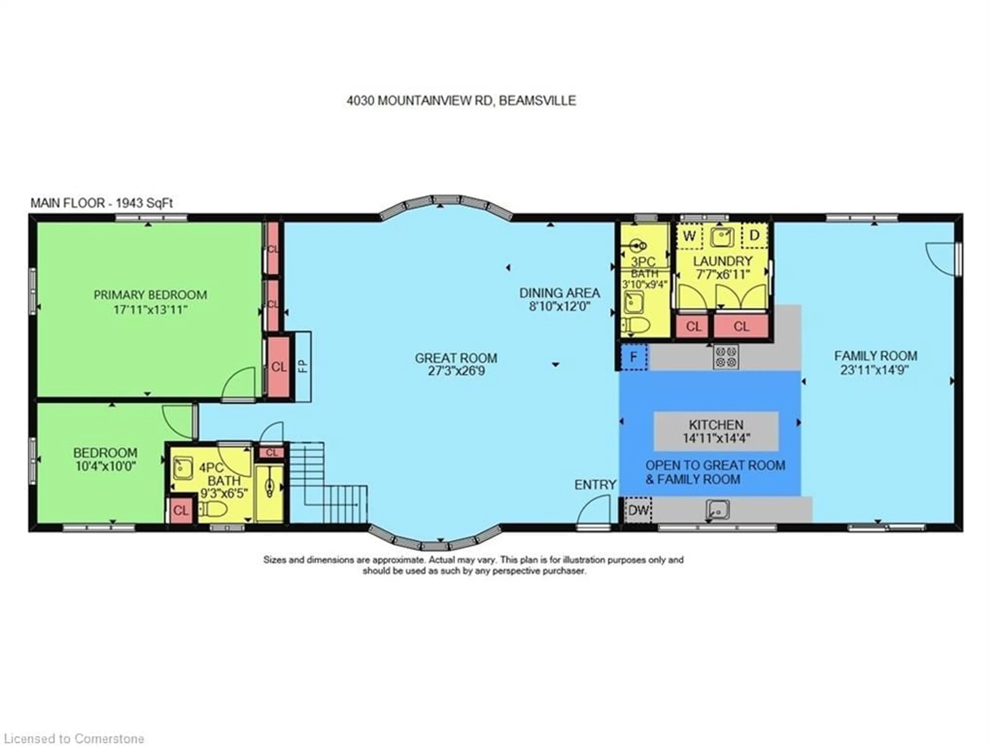 Floor plan for 4030 Mountainview Rd, Beamsville Ontario L3J 2C8