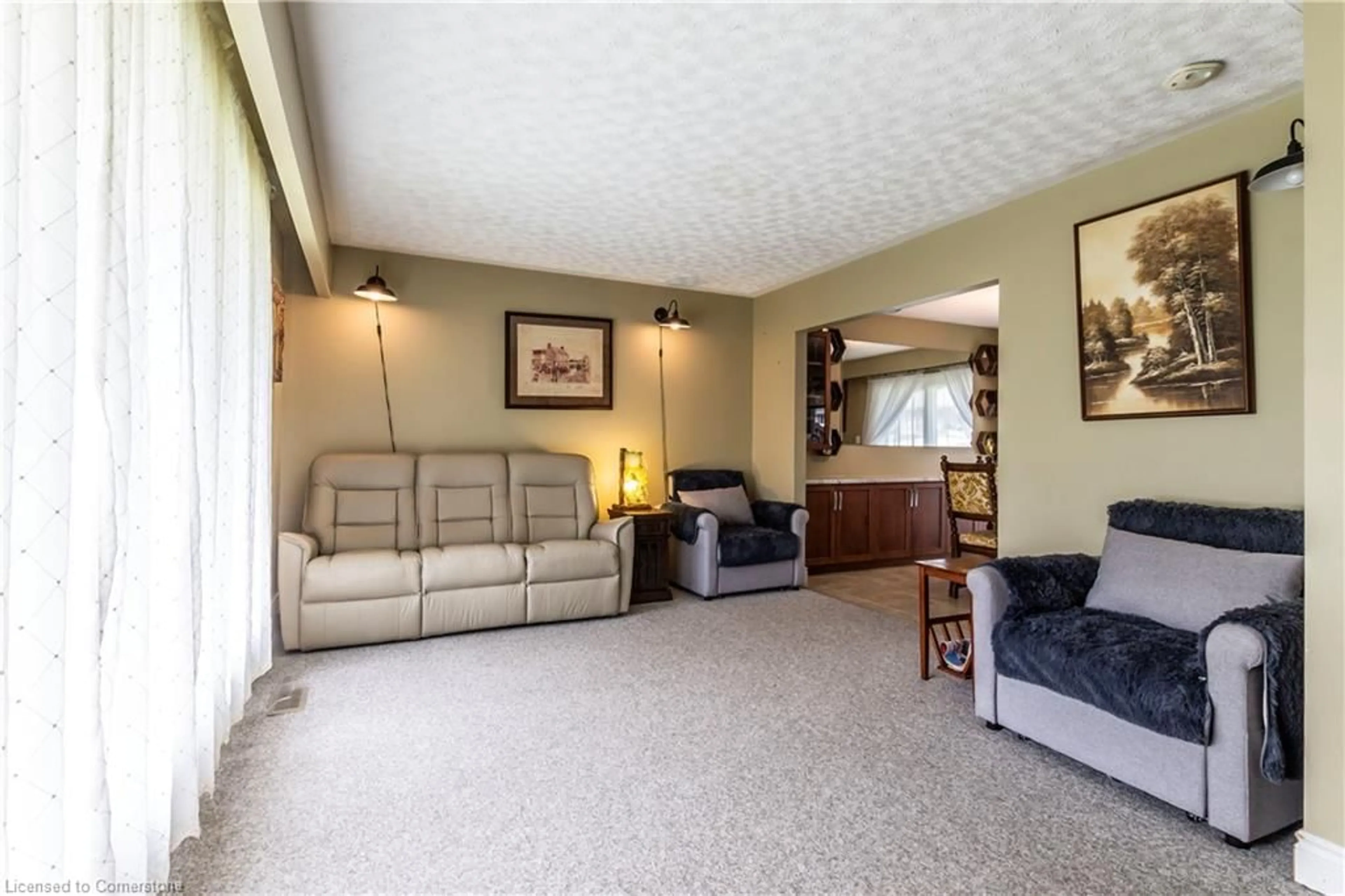 Living room with furniture, carpet floor for 20 Ridout St, Walkerton Ontario N0G 2V0