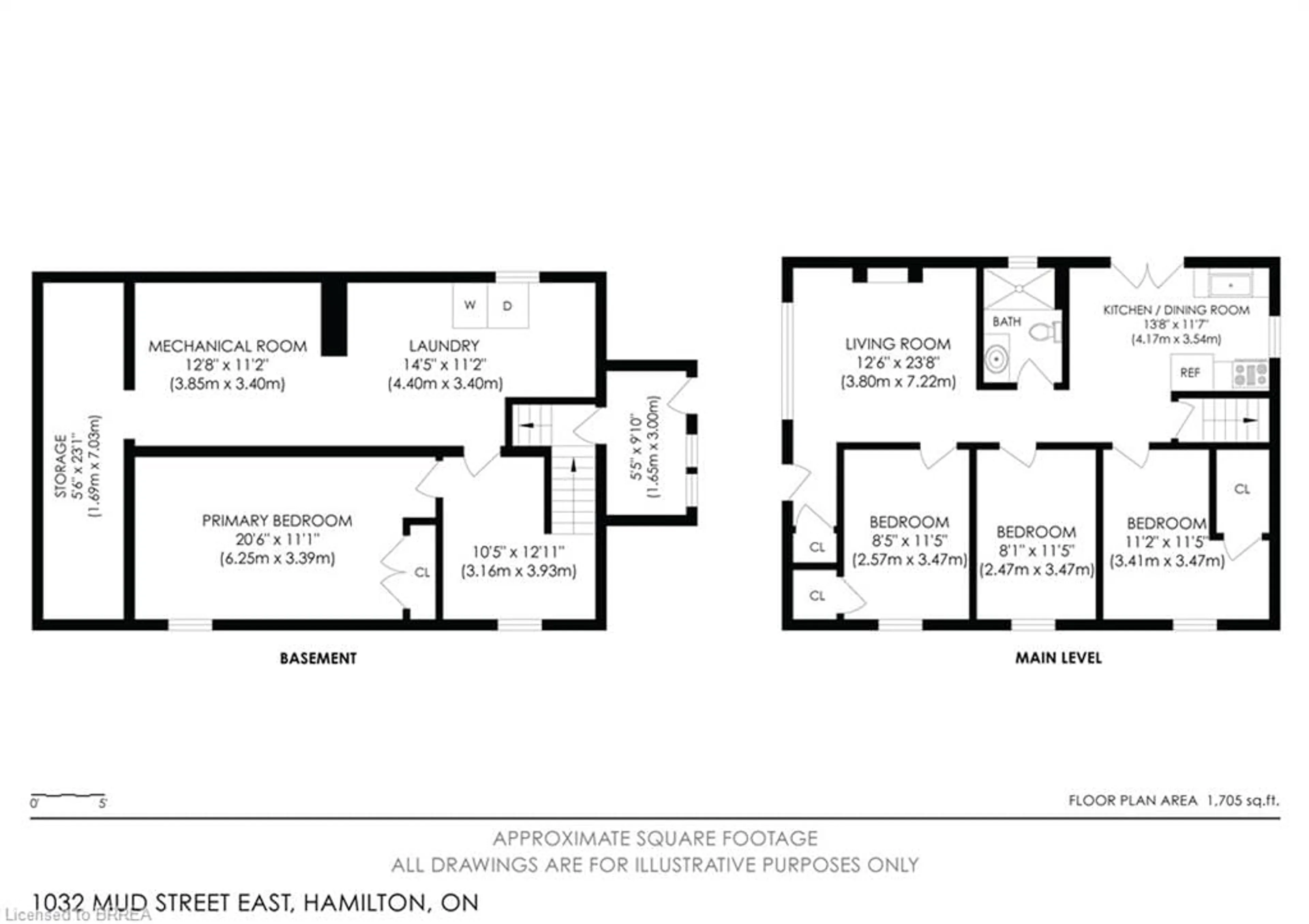 Floor plan for 1032 Mud St, Stoney Creek Ontario L8J 3E3