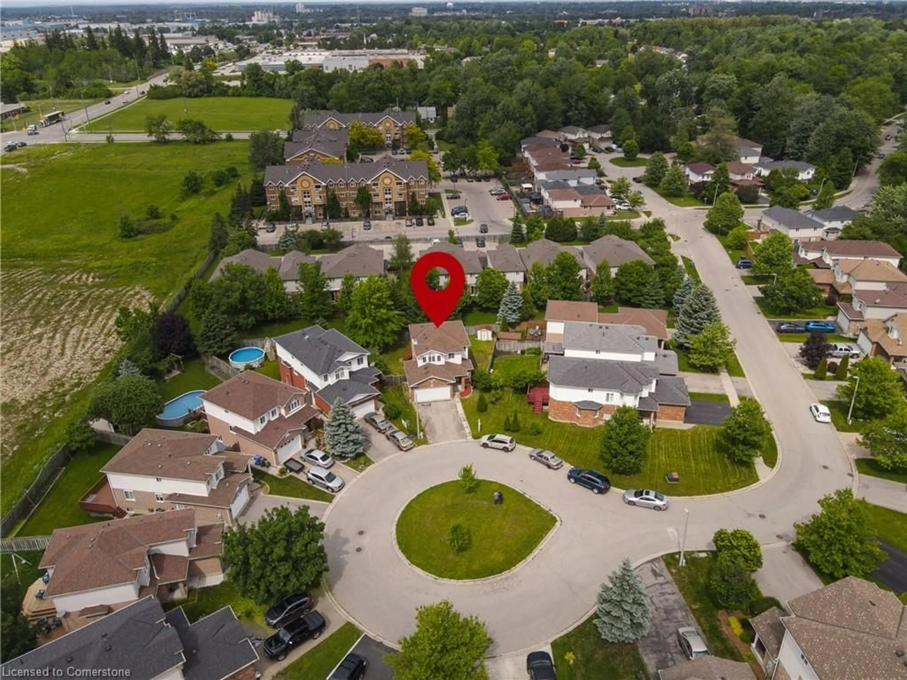 A pic from outside/outdoor area/front of a property/back of a property/a pic from drone, street for 49 Bond Crt, Guelph Ontario N1H 8N6