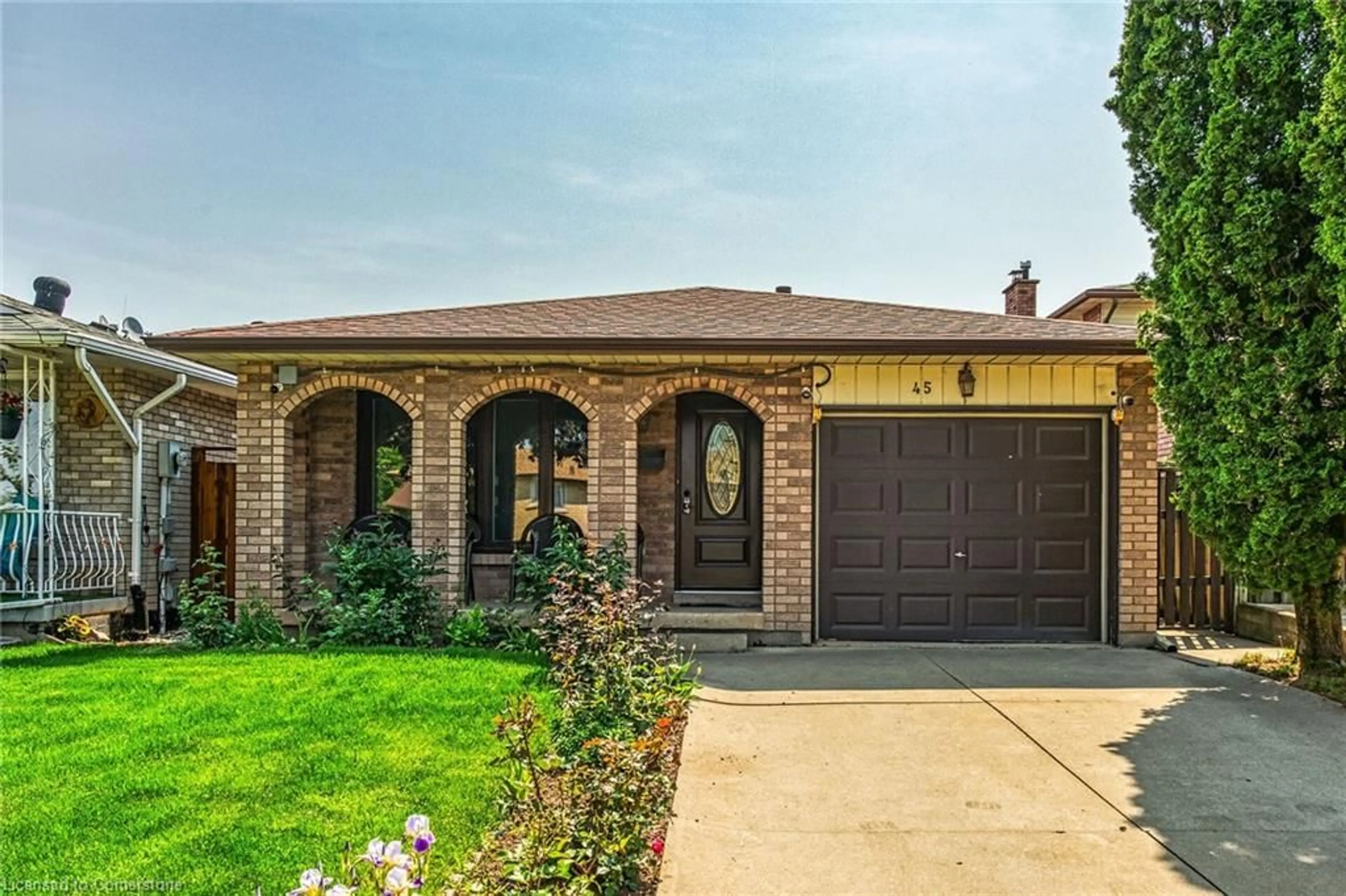 Home with brick exterior material, street for 45 Juniper Dr, Stoney Creek Ontario L8E 4C7