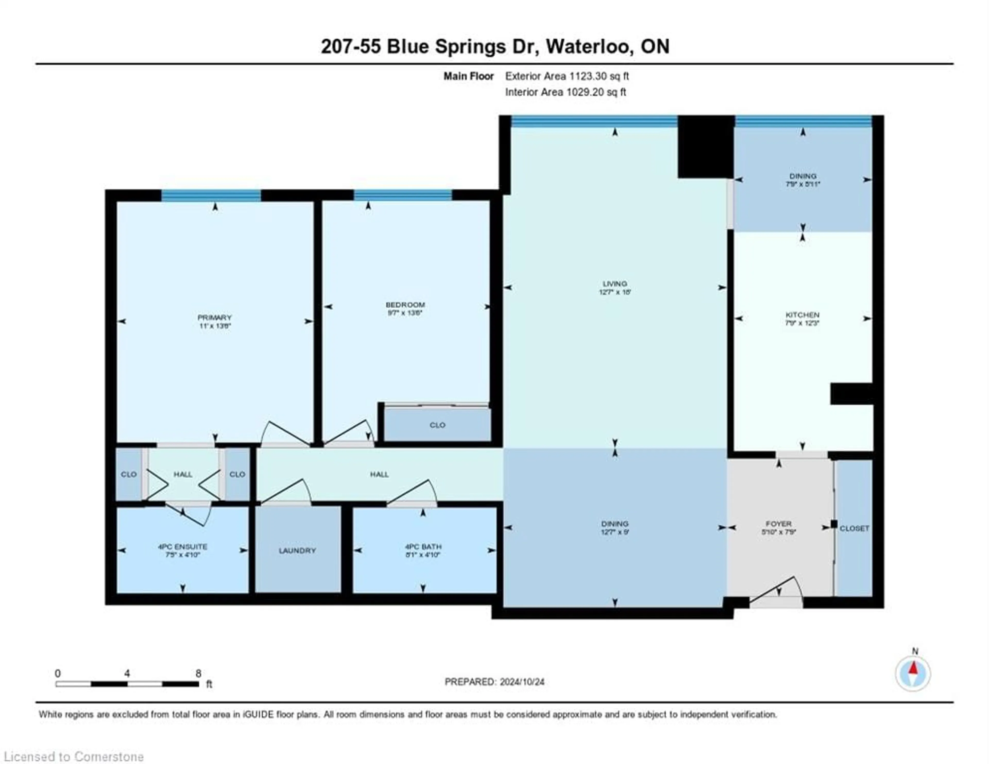 Floor plan for 55 Blue Springs Dr #207, Waterloo Ontario N2J 4T3
