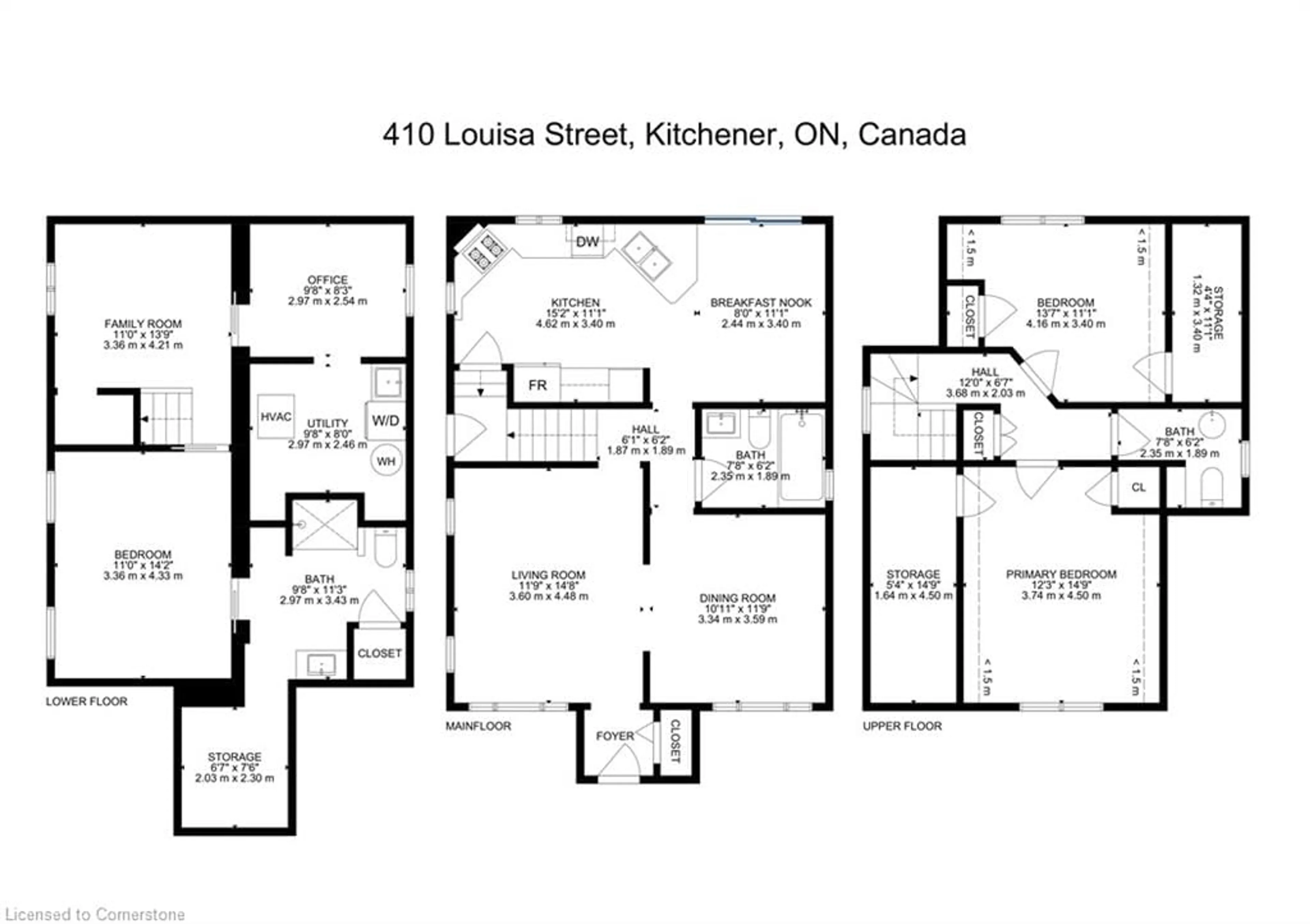 Floor plan for 410 Louisa St, Kitchener Ontario N2H 5N5