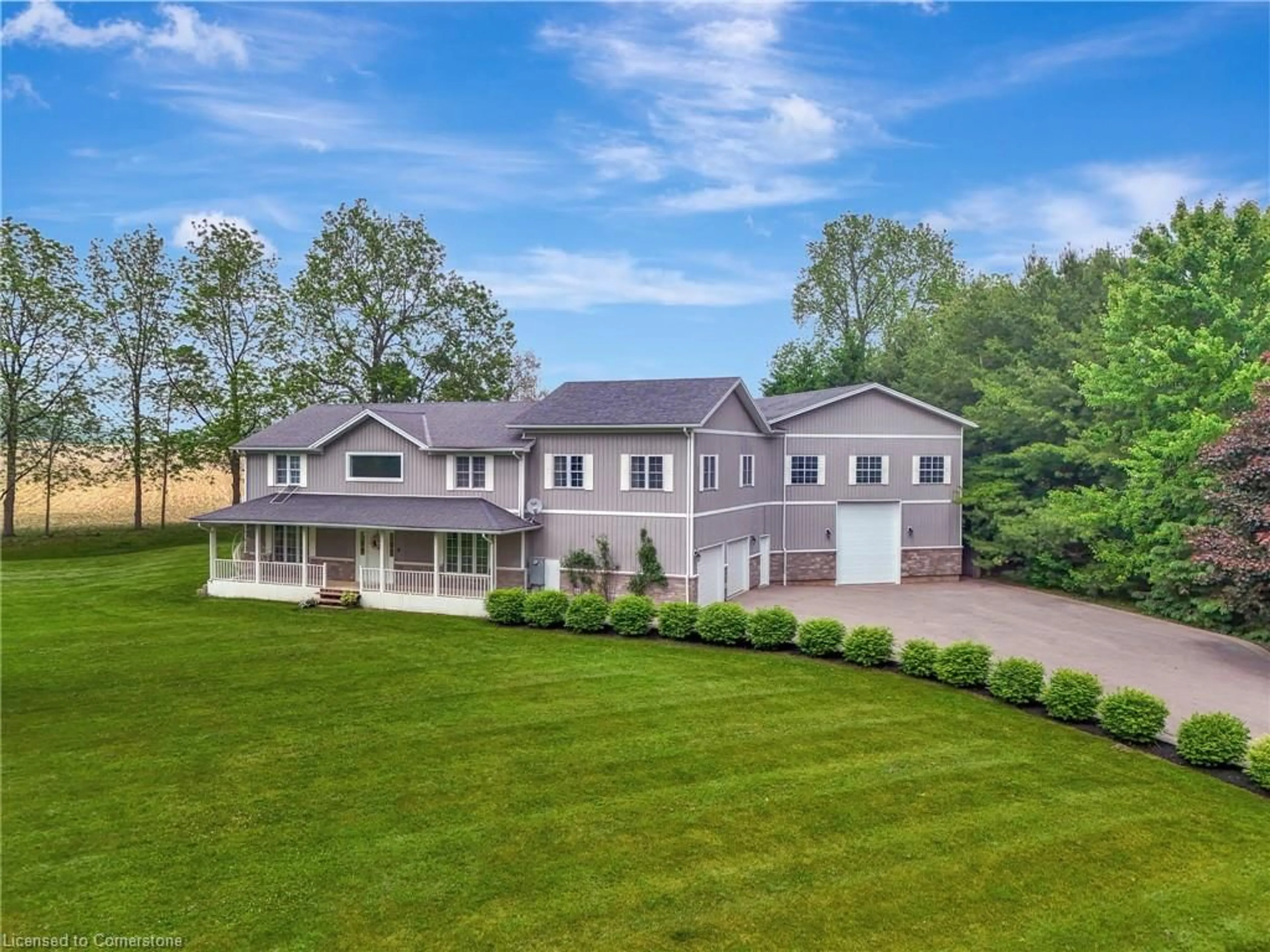 A pic from outside/outdoor area/front of a property/back of a property/a pic from drone, street for 441 Scenic Dr, St. George Ontario N0E 1N0