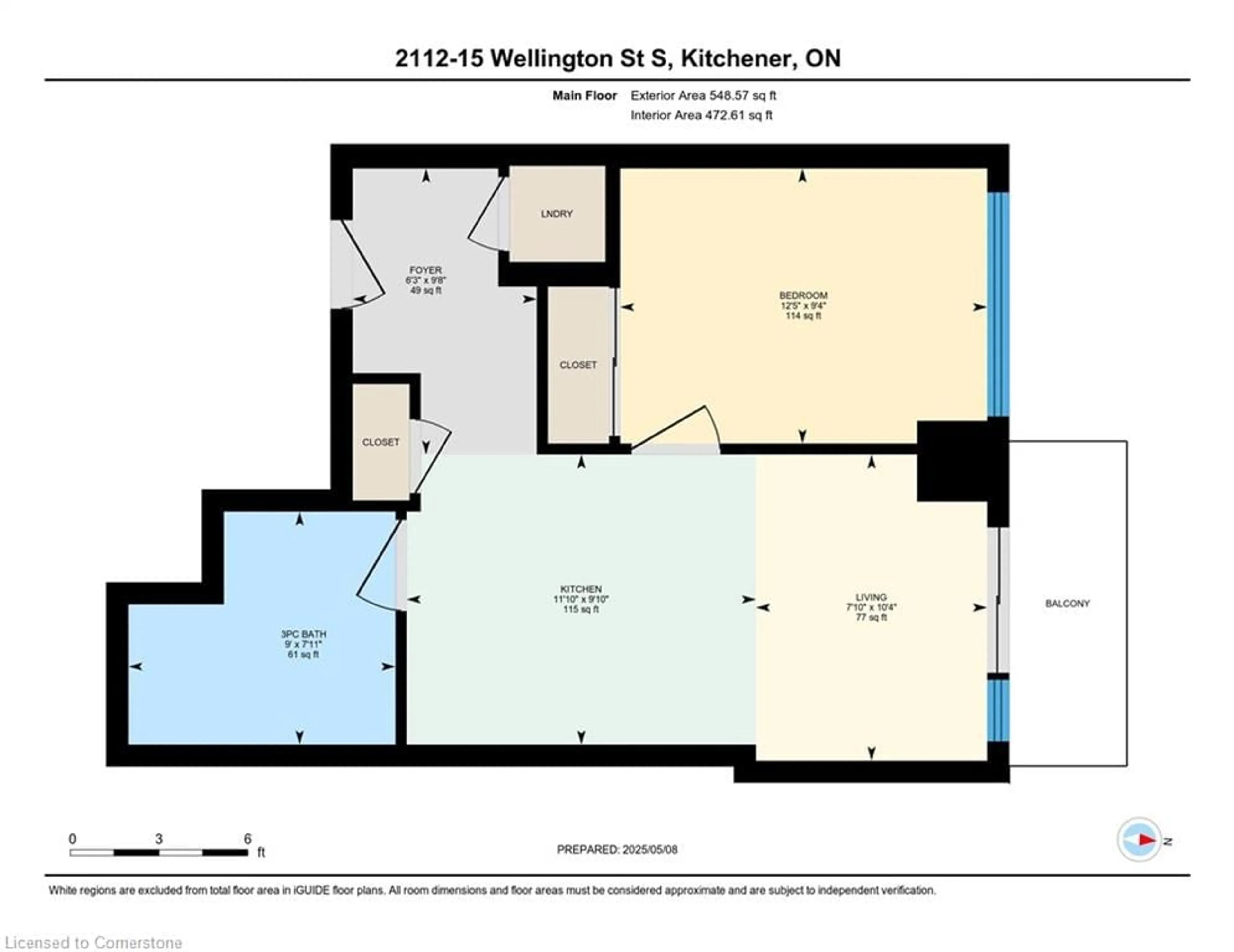 Floor plan for 15 Wellington St #2112, Kitchener Ontario N2G 0E4