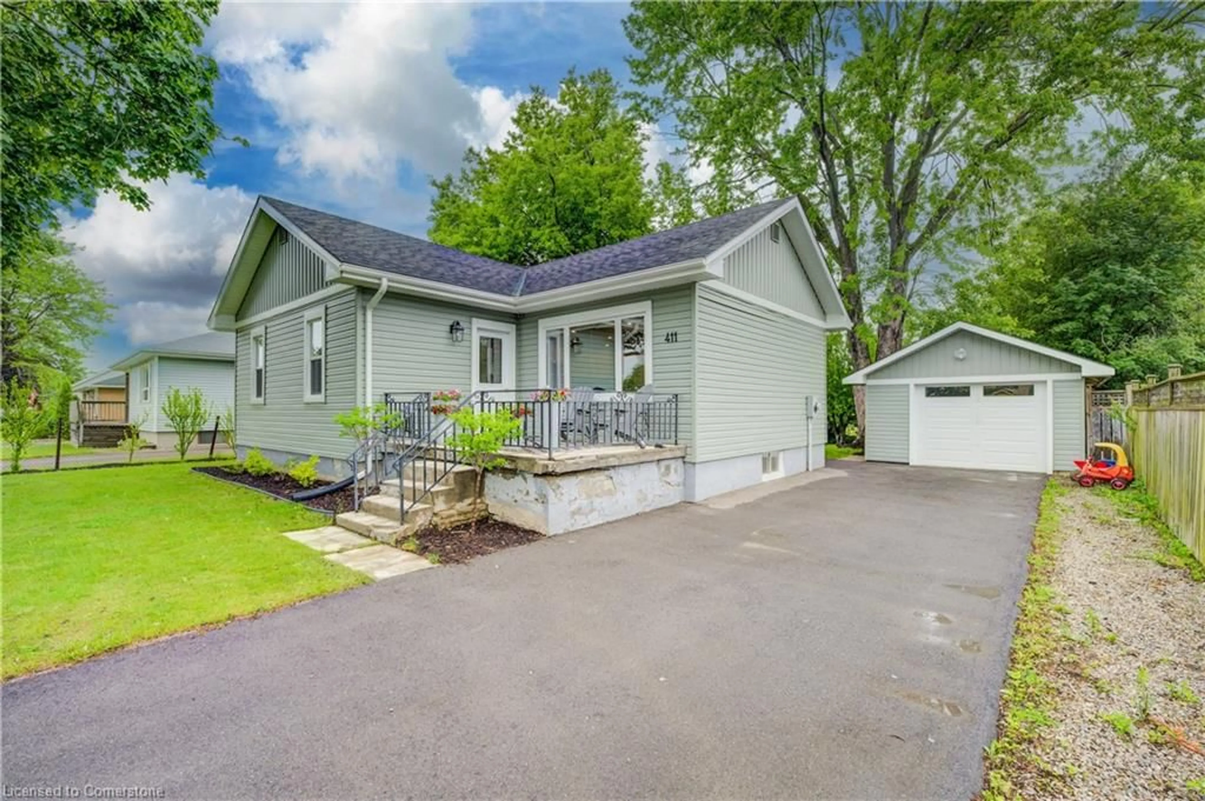Home with vinyl exterior material, street for 411 Powell St, Woodstock Ontario N4S 3T5