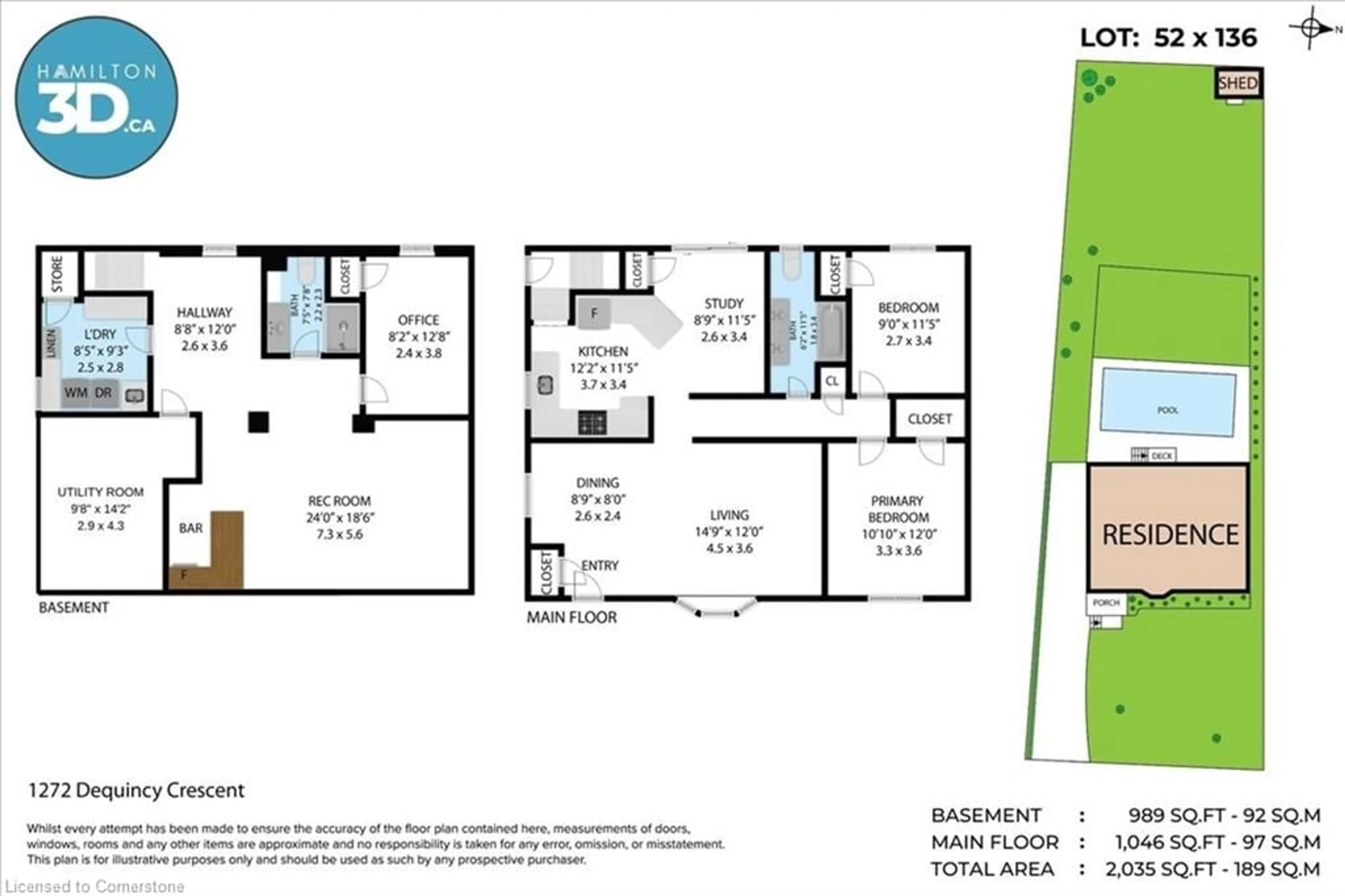 Floor plan for 1272 De Quincy Cres, Burlington Ontario L7P 1E4