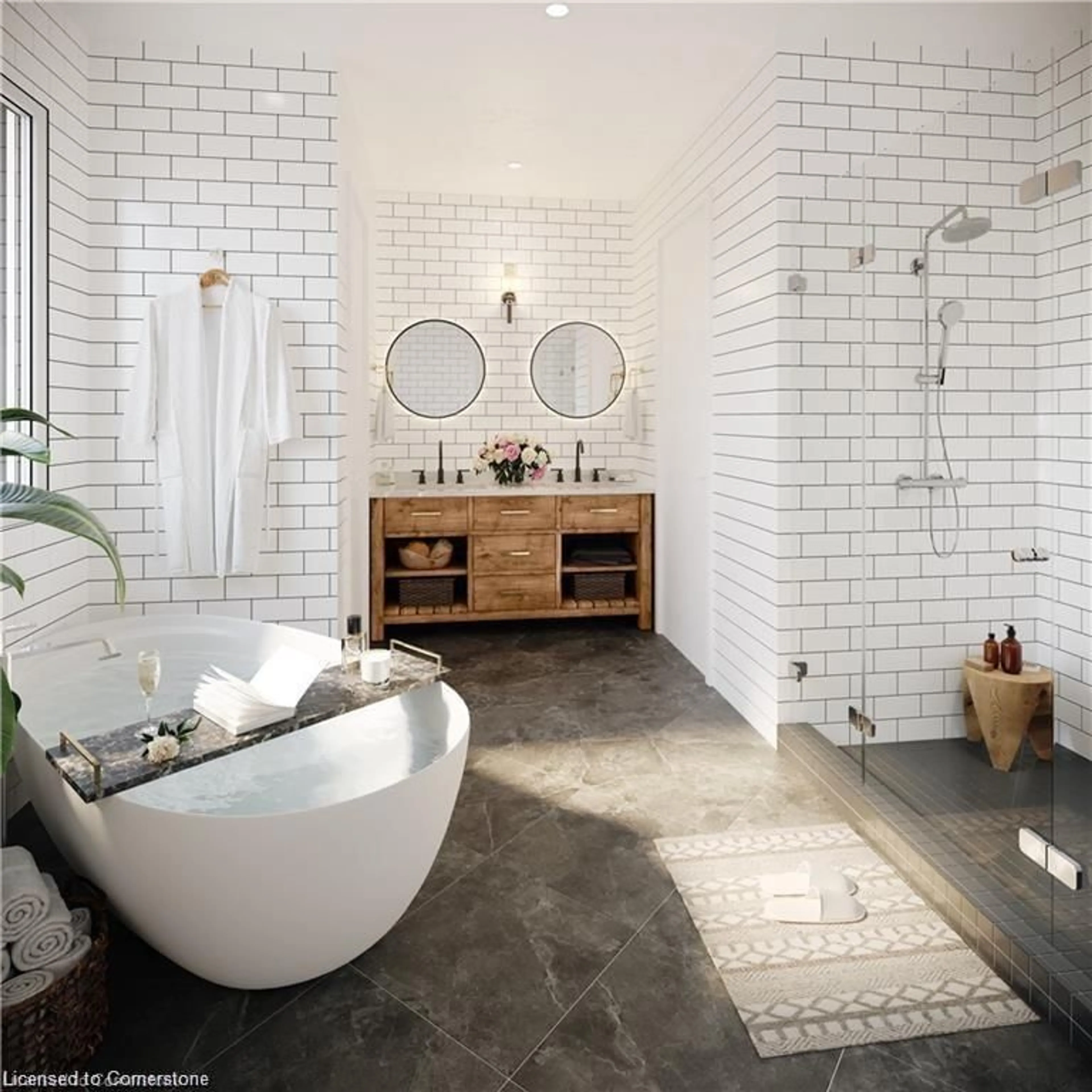 Contemporary bathroom, ceramic/tile floor for 58 St Andrew's Cir, Huntsville Ontario P1H 1B1