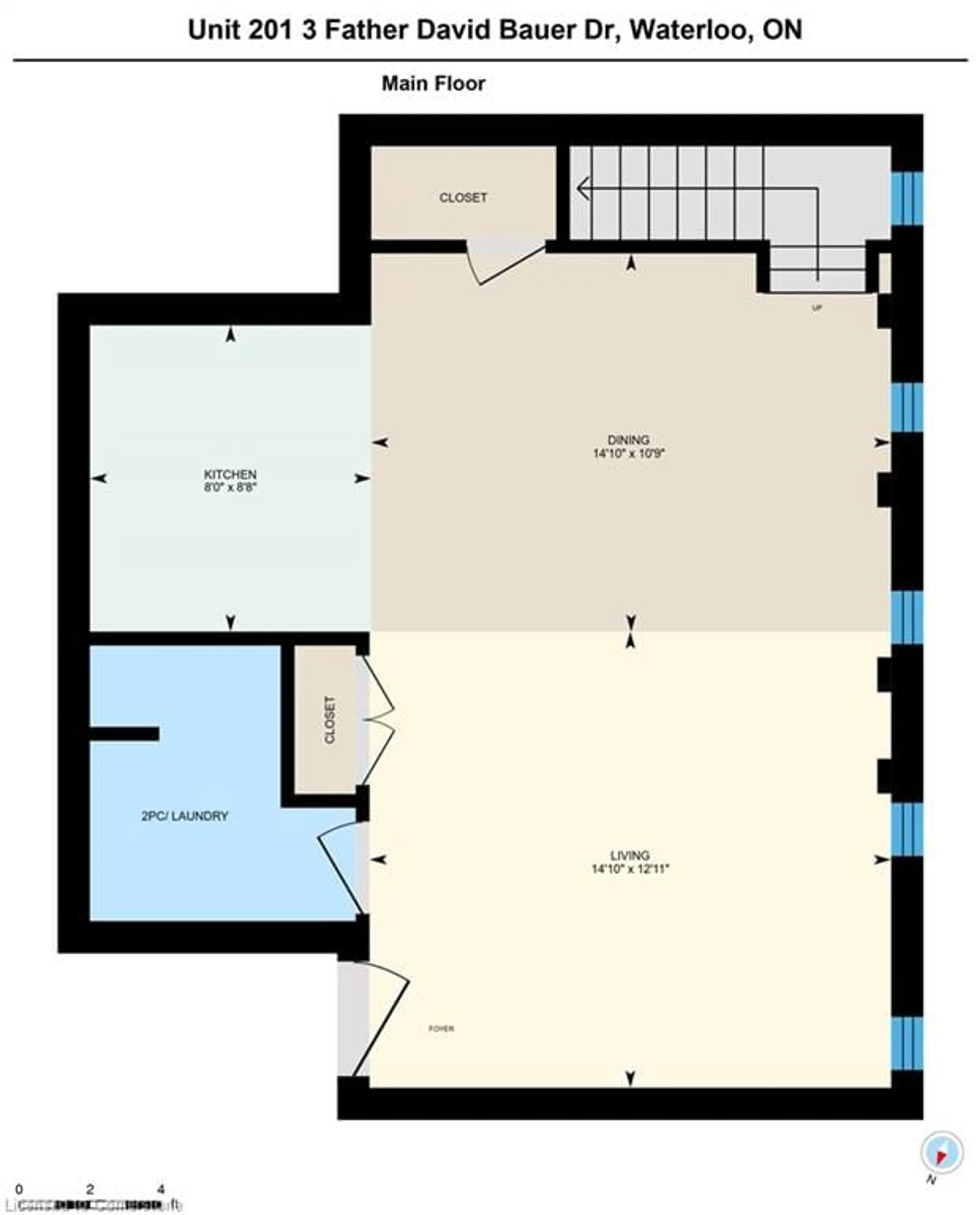 Floor plan for 3 Father David Bauer Dr #201, Waterloo Ontario N2L 6M1
