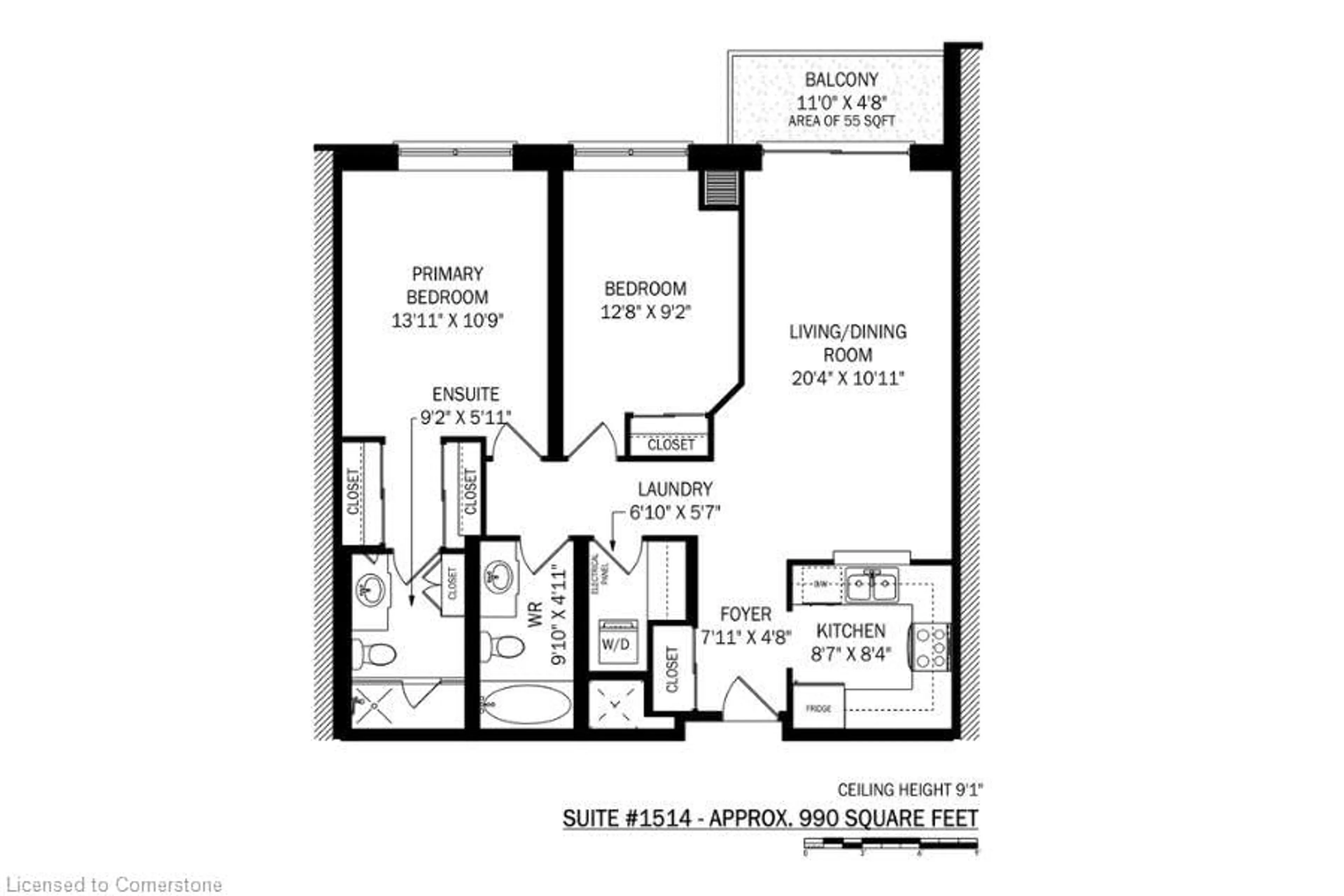 Floor plan for 100 Burloak Dr #1514, Burlington Ontario L7L 6P6