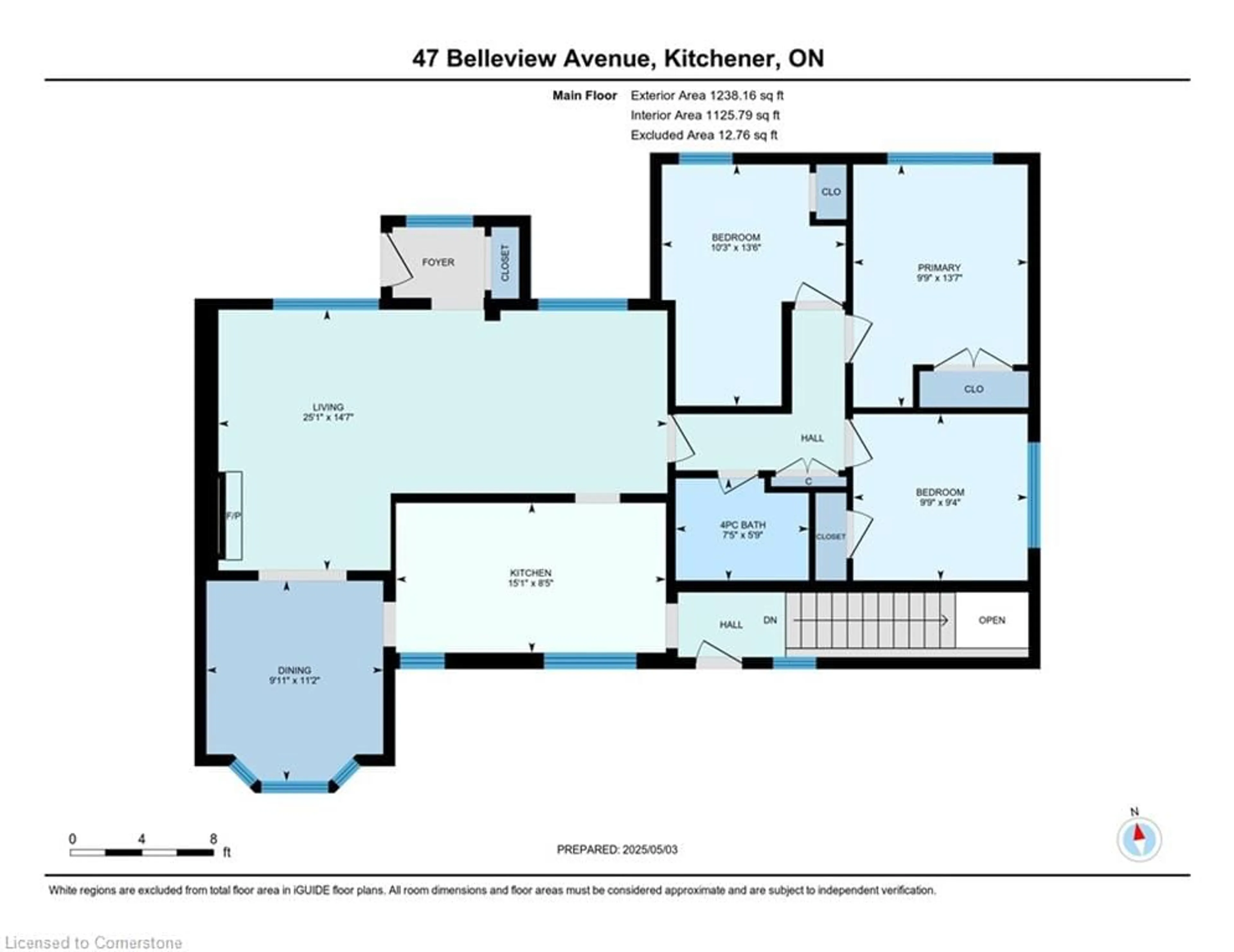 Floor plan for 47 Belleview Ave, Kitchener Ontario N2B 1G4
