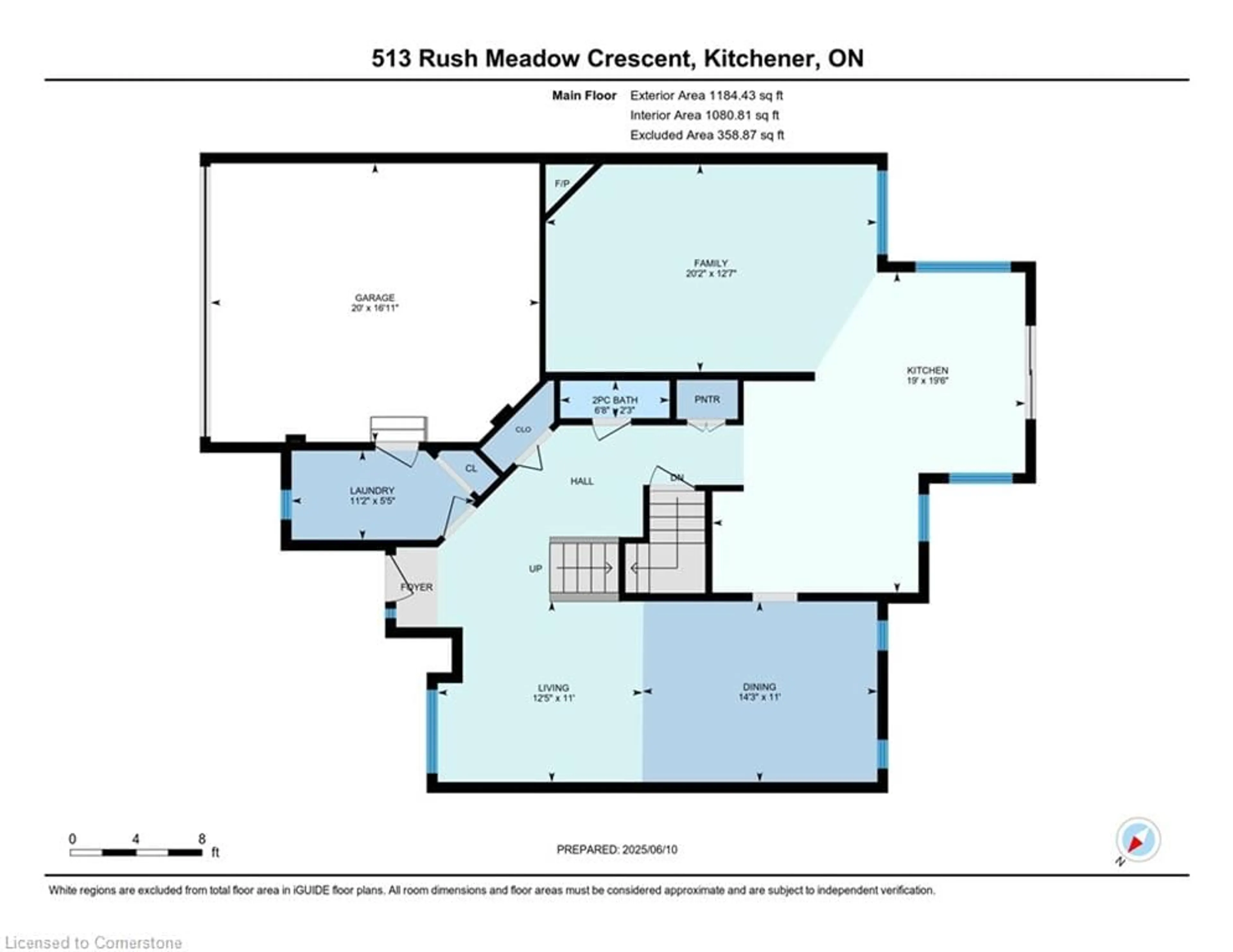 Floor plan for 513 Rush Meadow Cres, Kitchener Ontario N2R 1T2