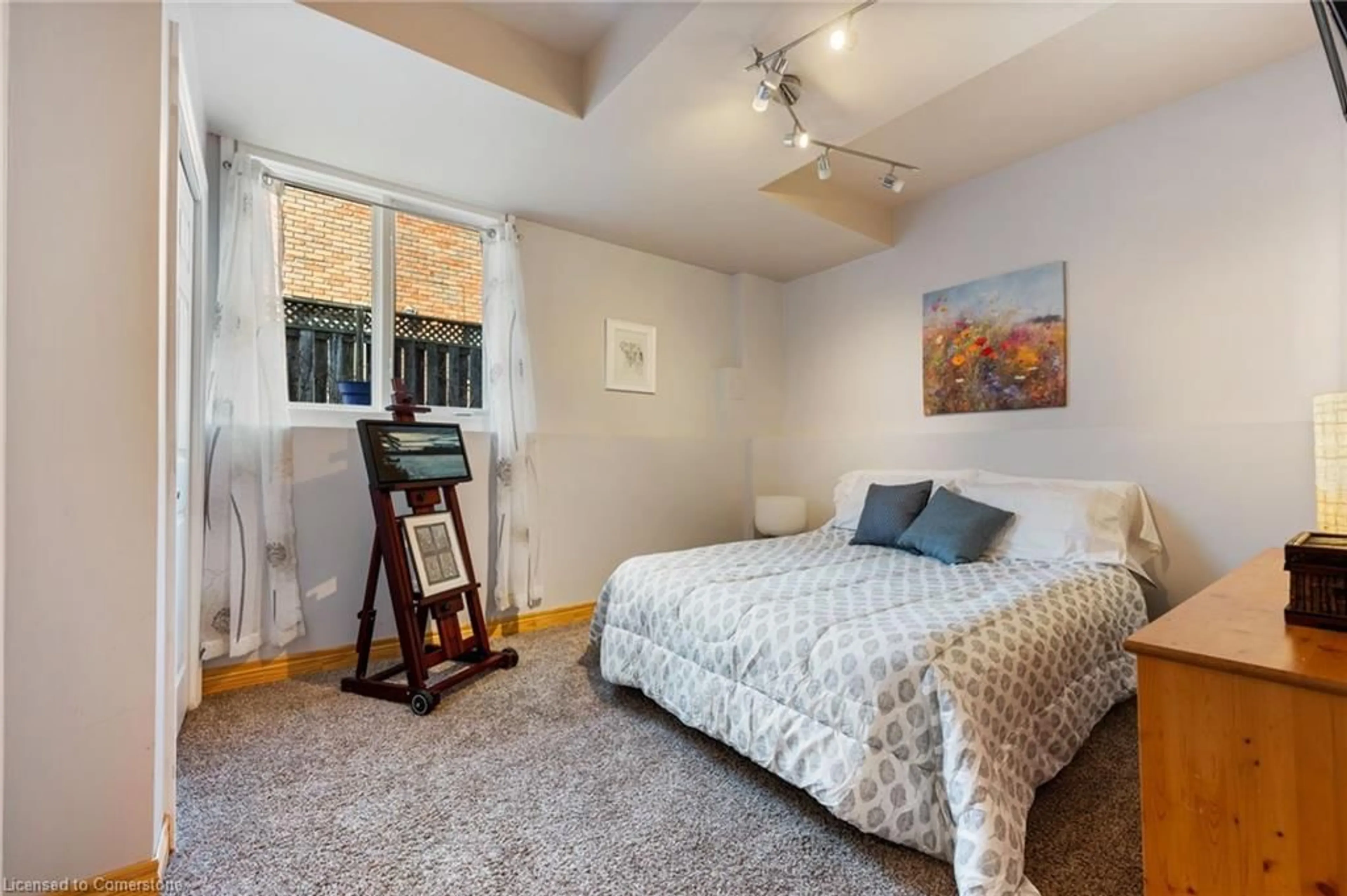 Bedroom with bed, carpet floor for 162 West Church St, Waterford Ontario N0E 1Y0