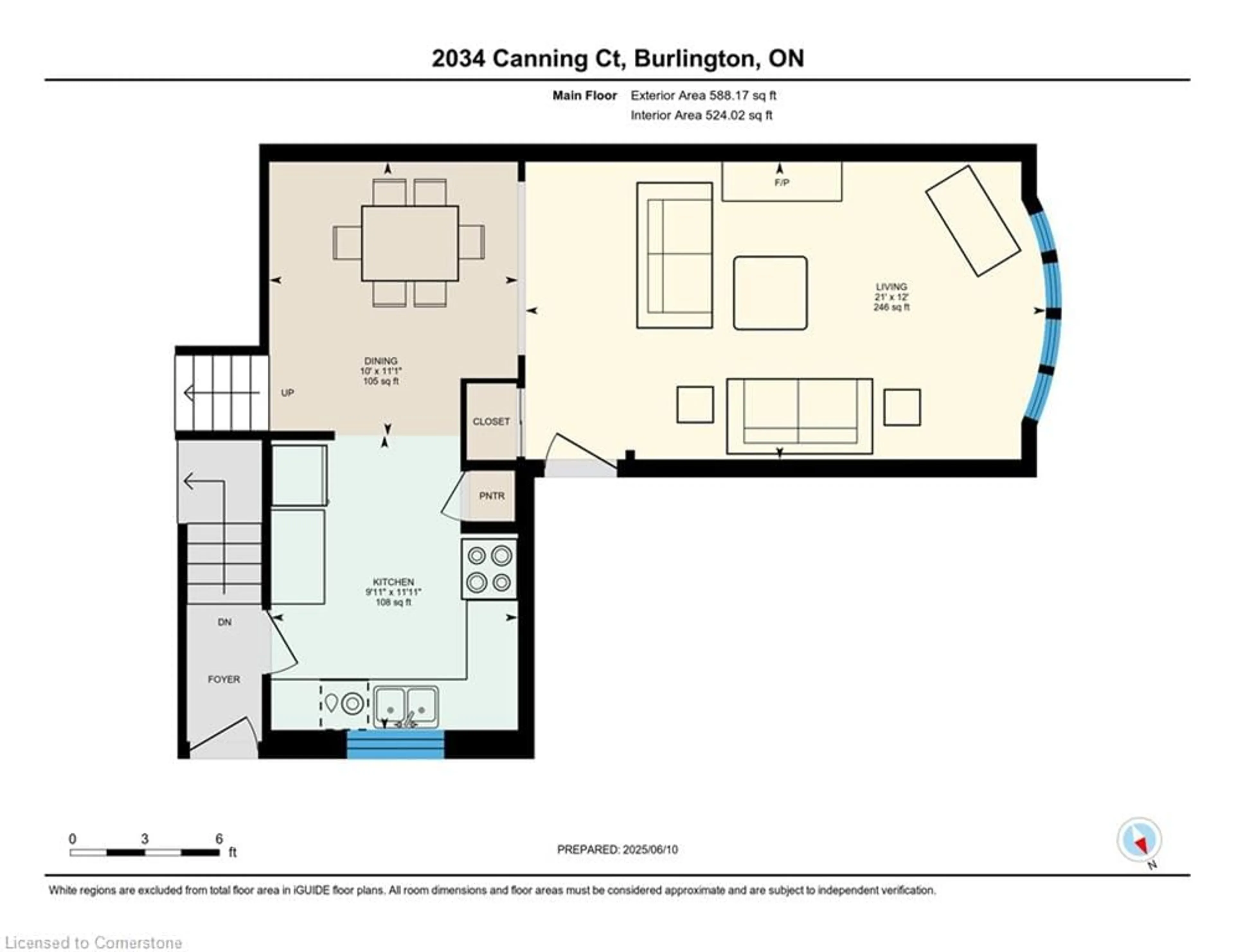 Floor plan for 2034 Canning Crt, Burlington Ontario L7P 3S5