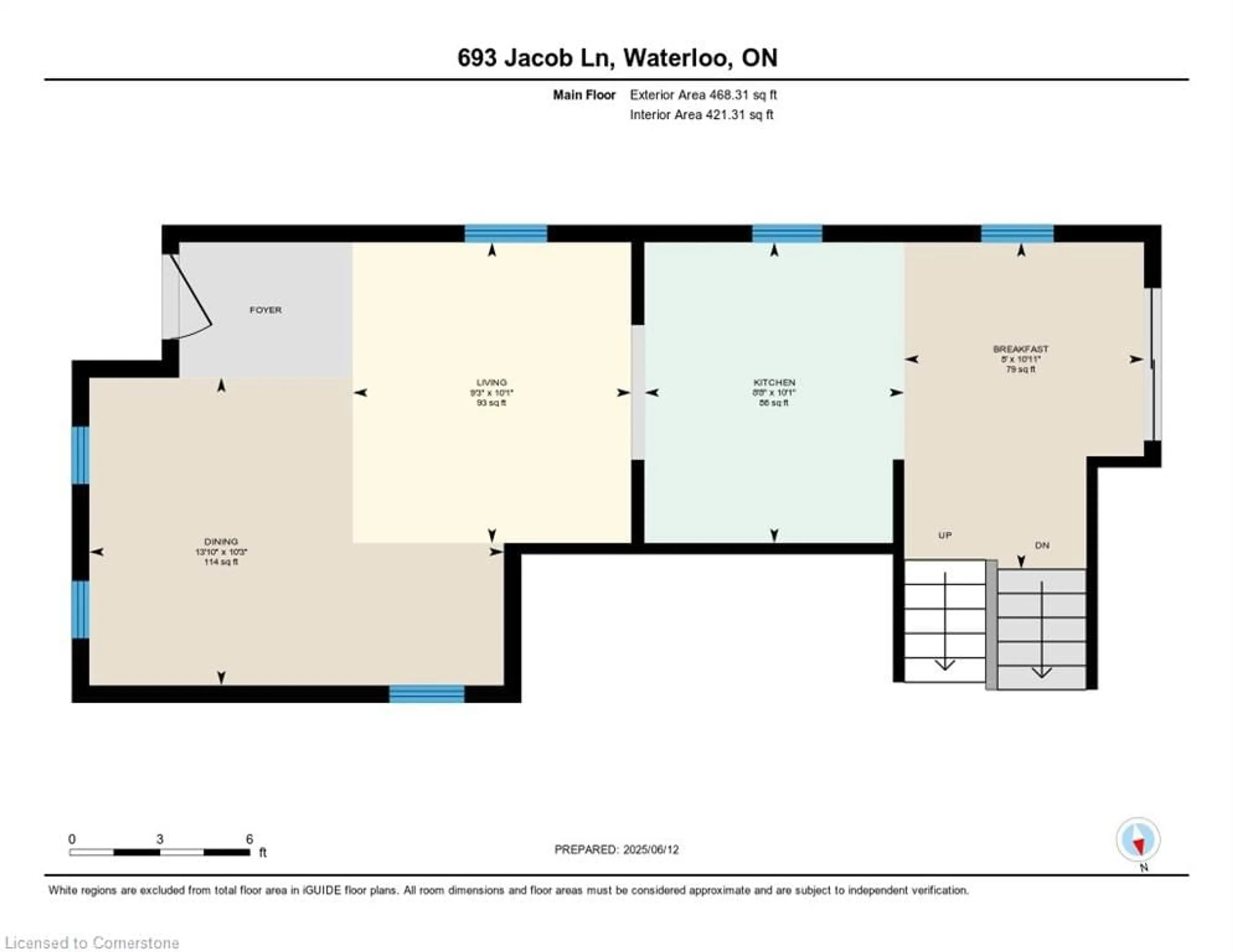 Floor plan for 693 Jacob Lane, Waterloo Ontario N2V 2A7