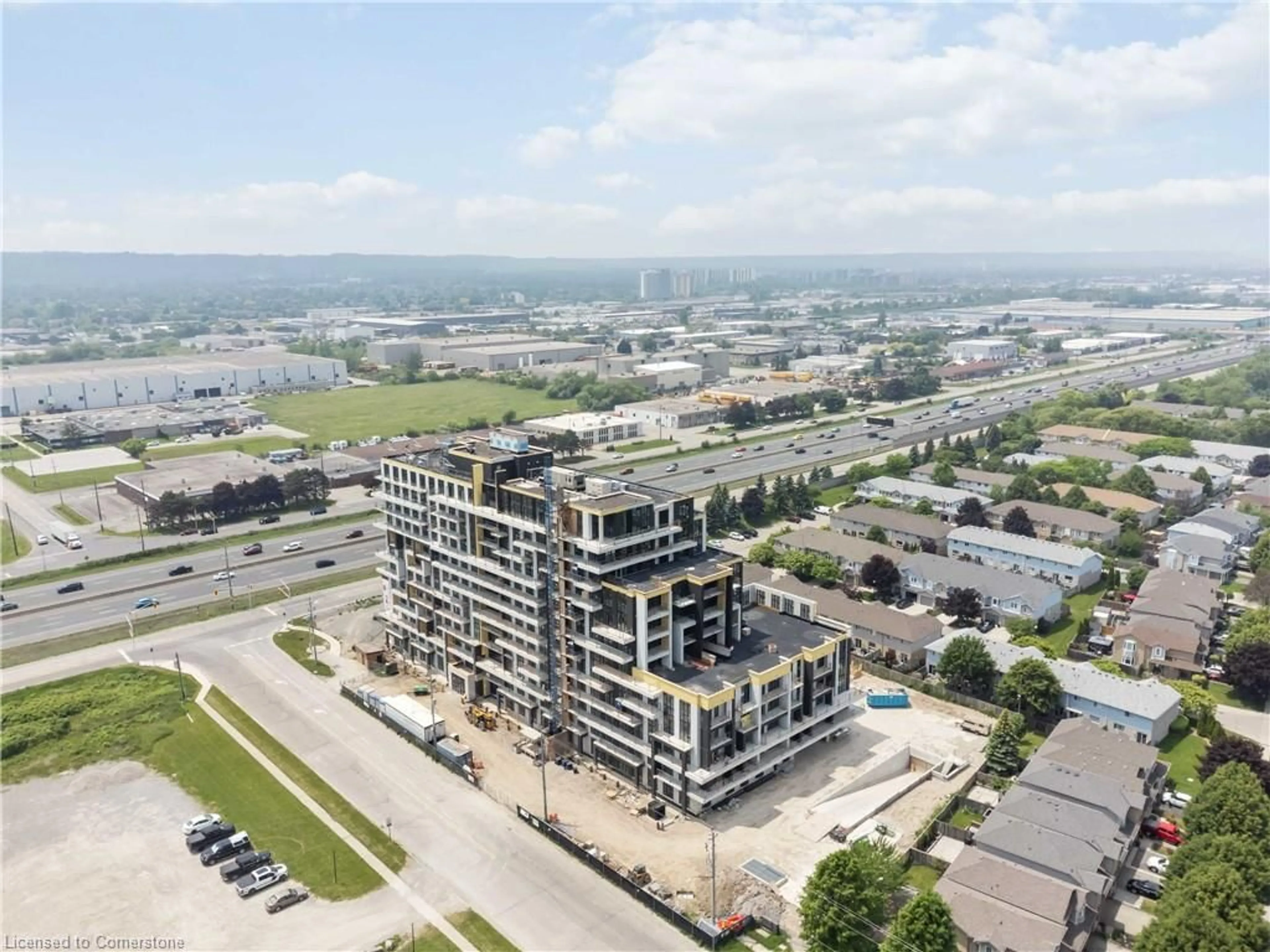 A pic from outside/outdoor area/front of a property/back of a property/a pic from drone, city buildings view from balcony for 461 Green Rd #523, Stoney Creek Ontario L8E 5B4