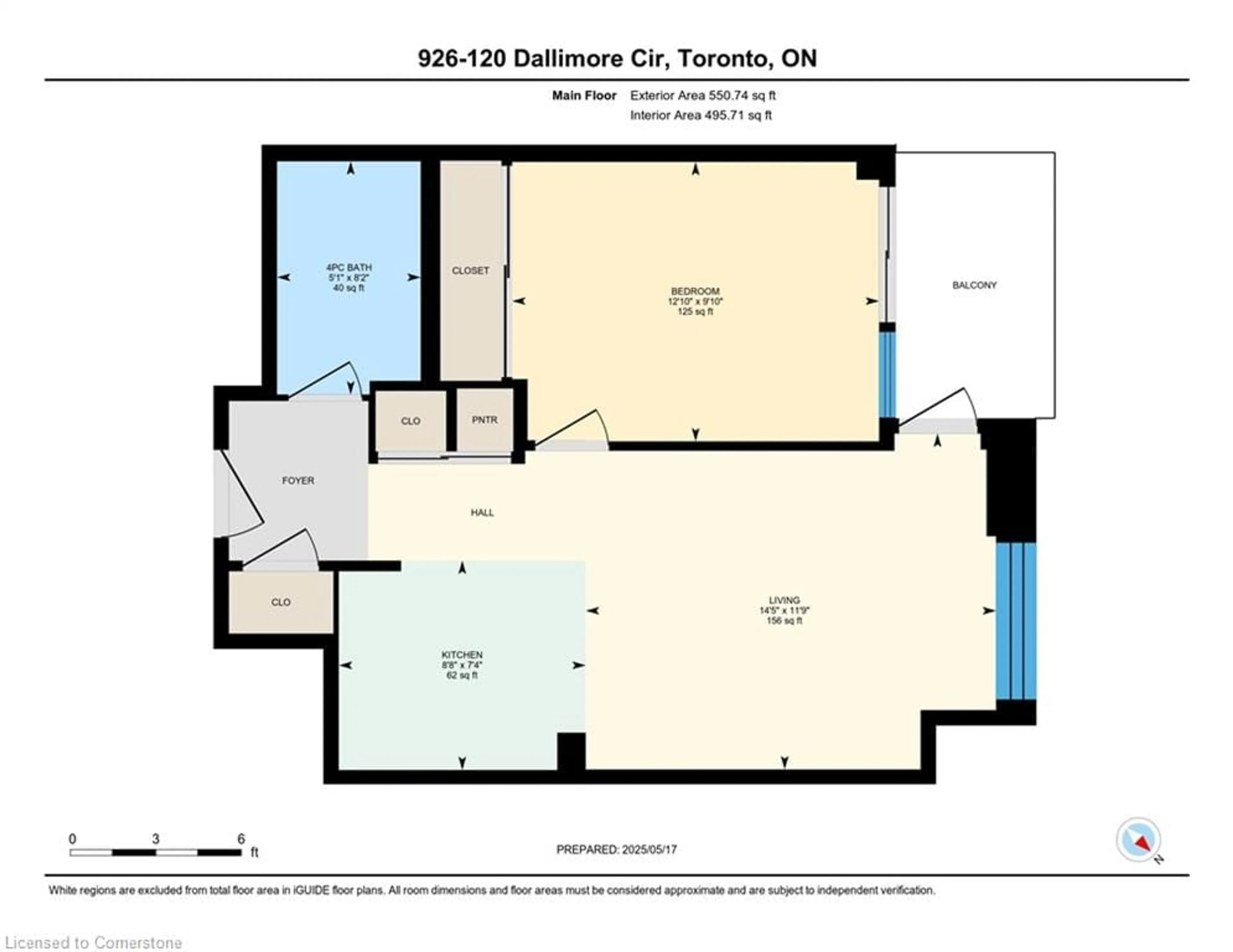 Floor plan for 120 Dallimore Cir #926, Toronto Ontario M3C 4J1