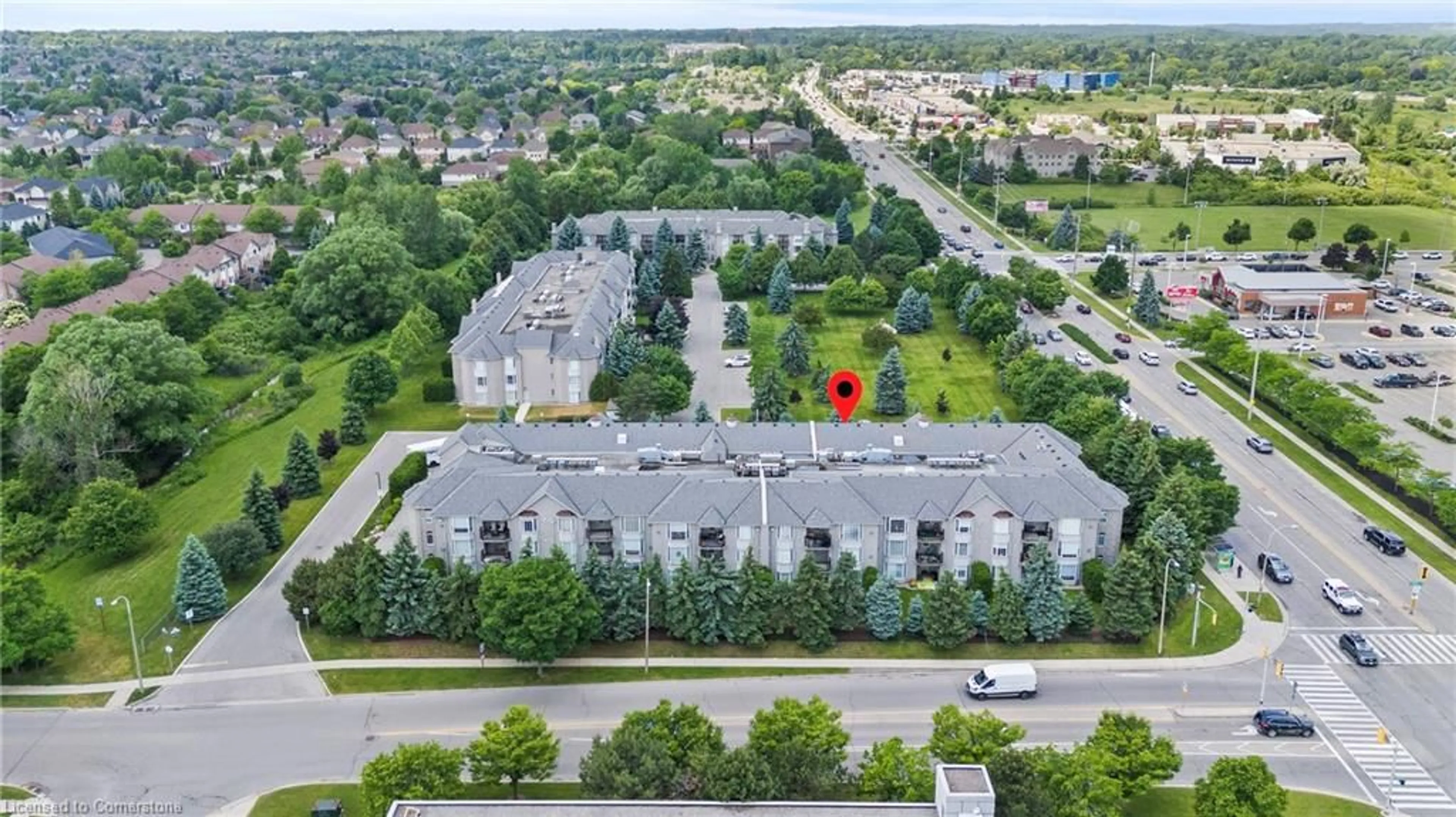 A pic from outside/outdoor area/front of a property/back of a property/a pic from drone, city buildings view from balcony for 990 Golf Links Rd #301, Ancaster Ontario L9K 1J8